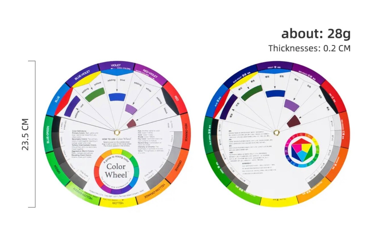 High Quality Rotating Color Wheel Mixing Guide LARGE SIZE 23cm Diameter