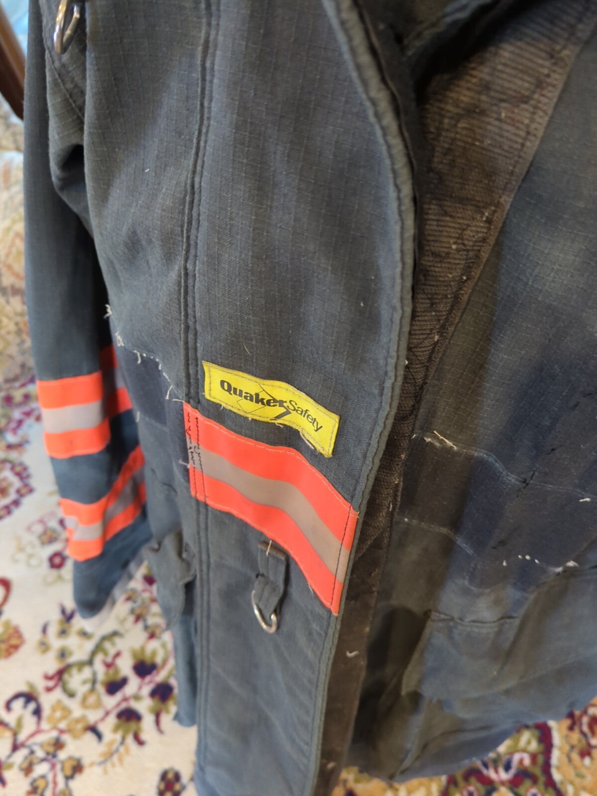 Vintage Retired Firefighter Turnout JACKET FIRE COAT USED 44 X 35 SHELL ONLY!!
