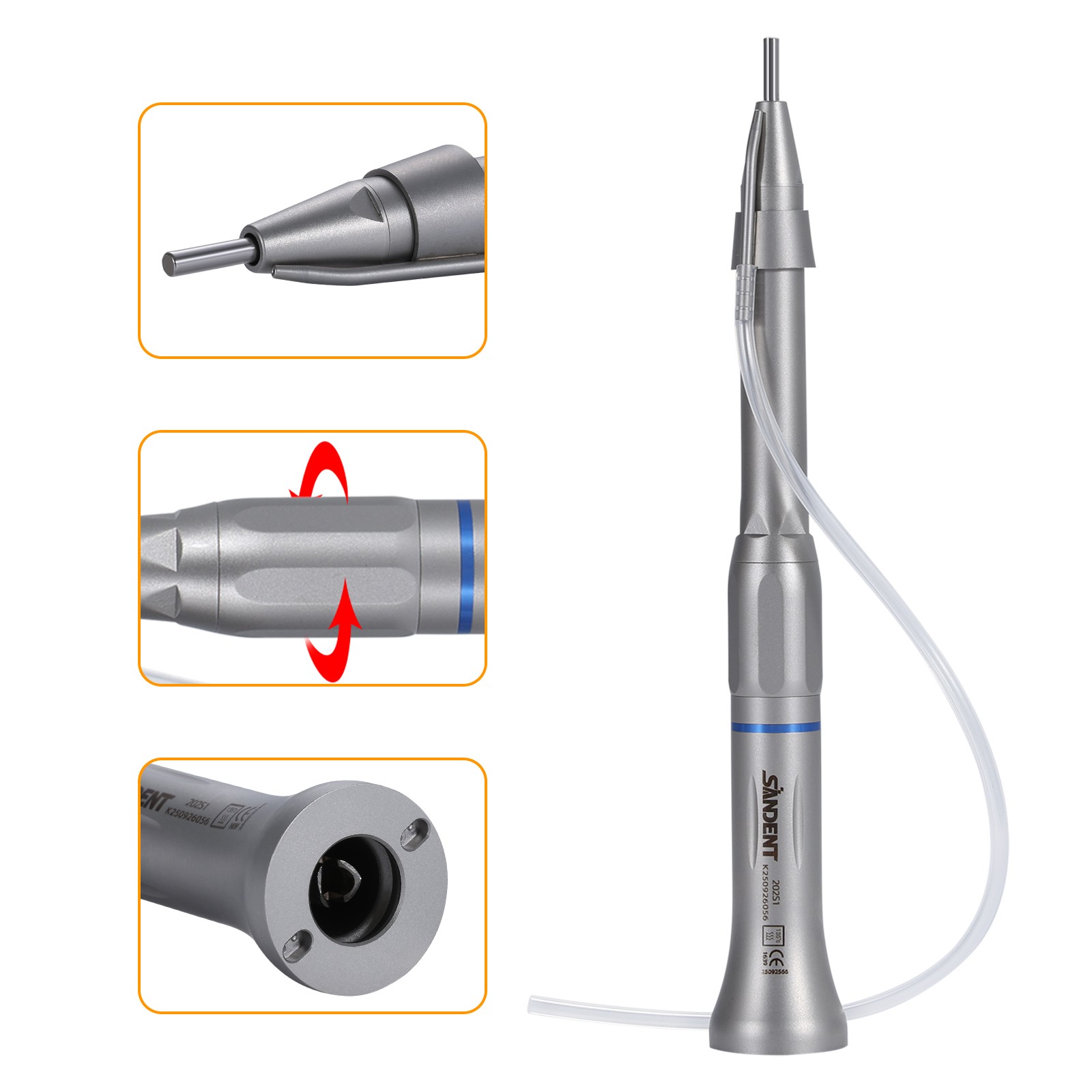 Dental Surgical Straight Cone Handpiece 1:1 Micro Surgery external Water Spray