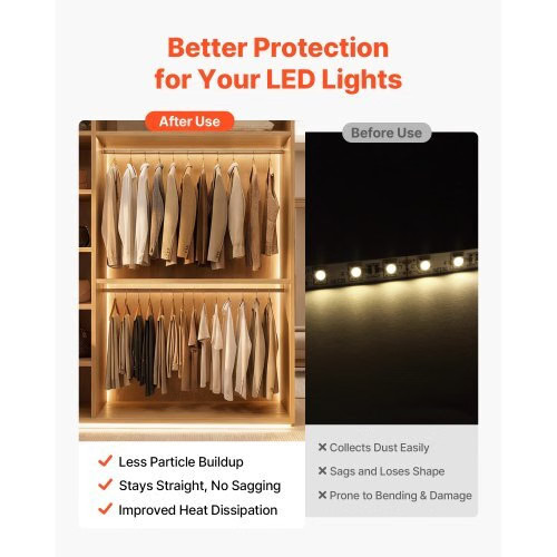 10-Pack 6.6 ft/2M V Shape LED Aluminum Channel, with Milky Cover, End Caps and