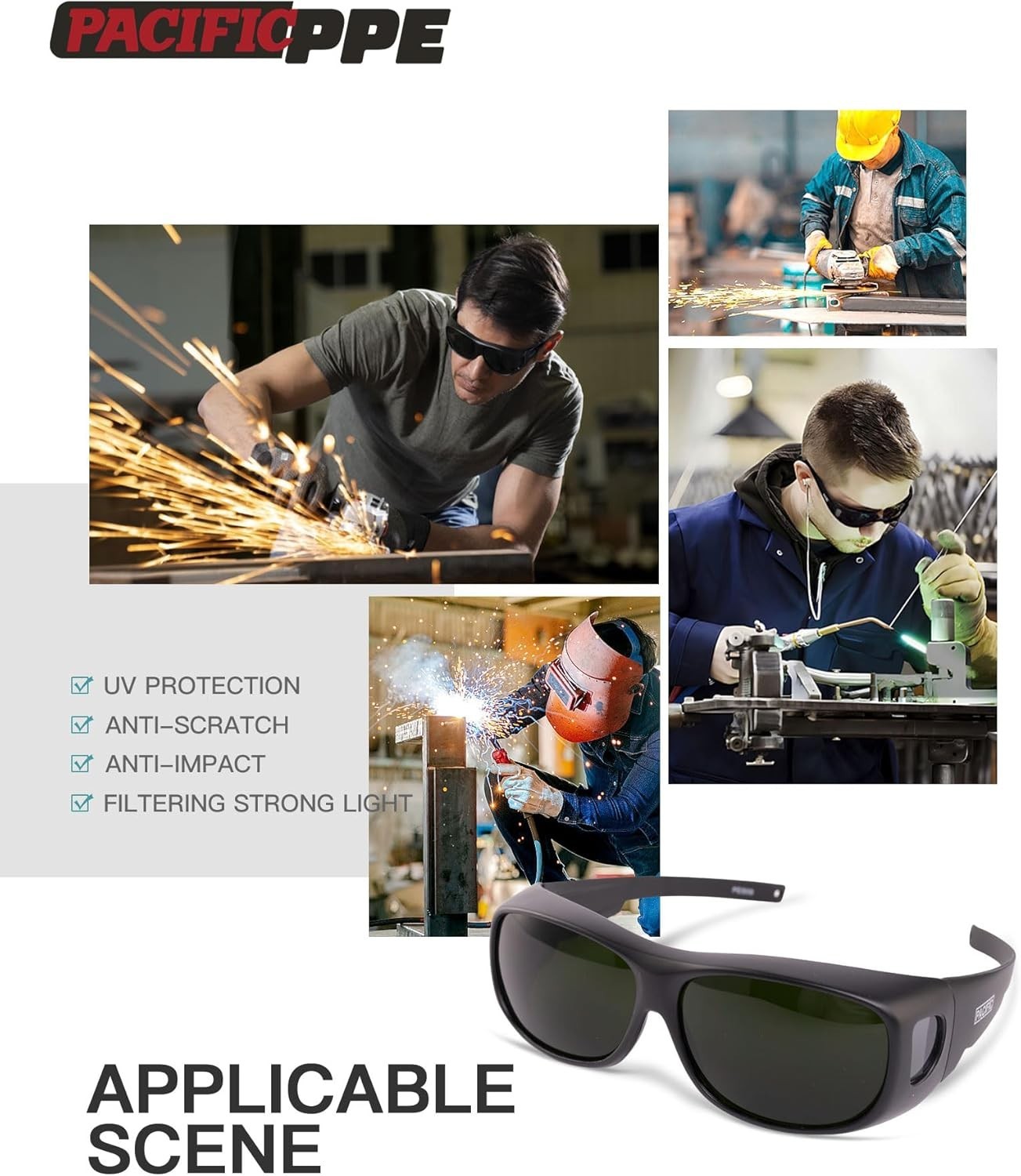 Comfortable Lightweight Welding Safety Glasses with IR Shade 5 for Everyday Use