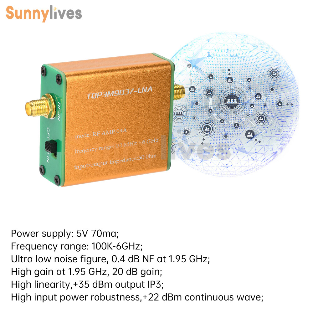 RF AMP 0.1MHz-6GHz Low Noise Amplifier TQP3M9037-LNA RF Amplifier Module SMA