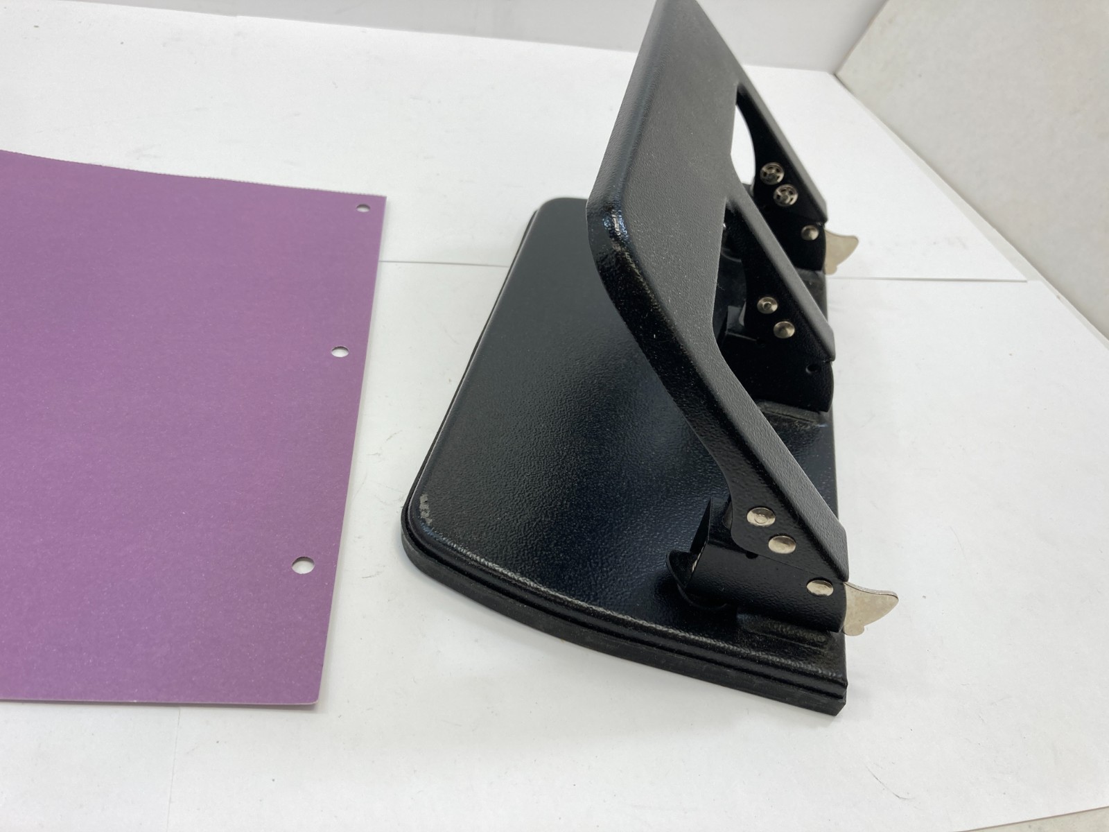 Heavy Duty 3 Hole Punch with Holding Bin For Punchouts ~ Pre Owned