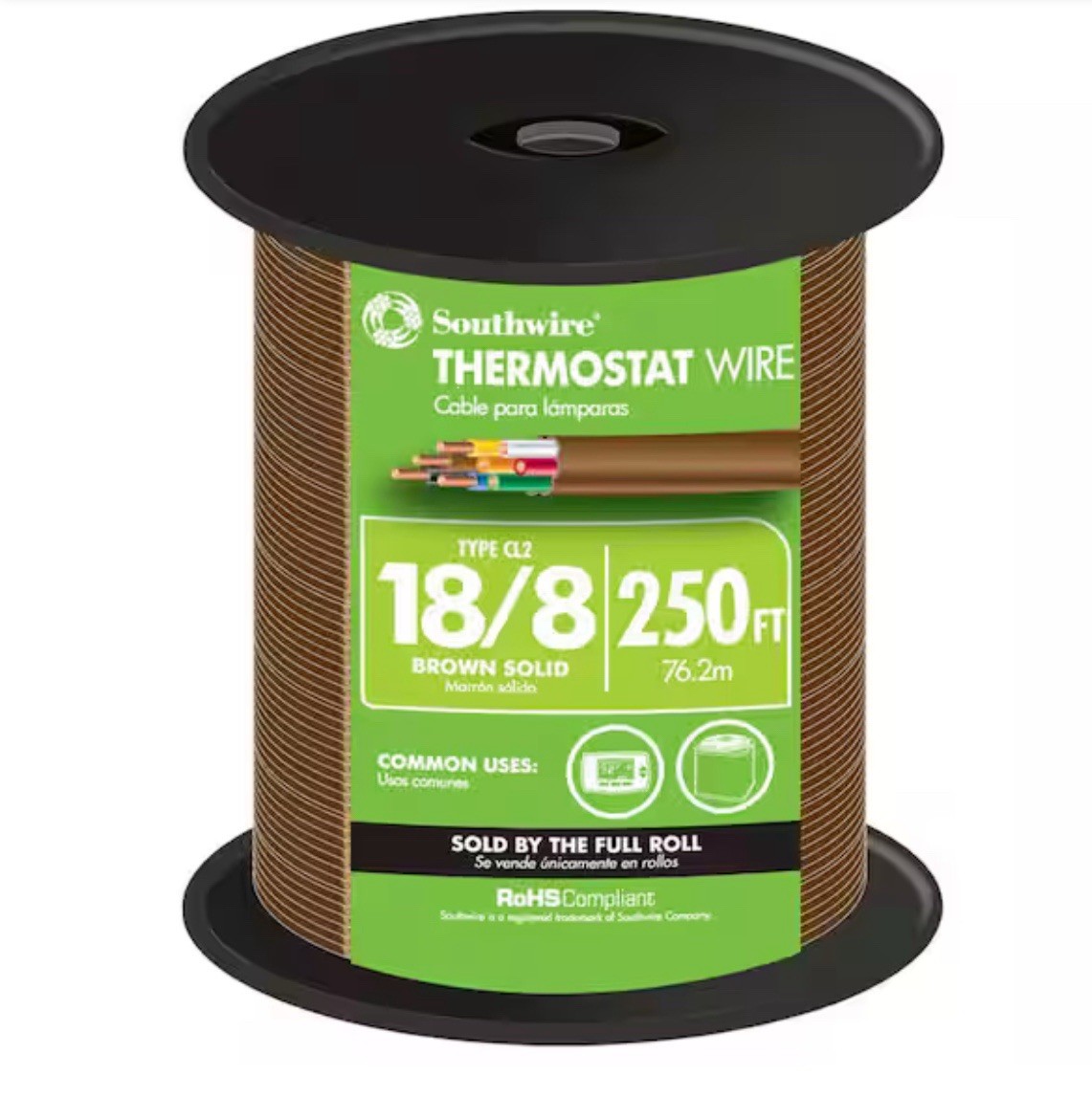 BRAND NEW!! Southwire 250’ Spool Thermostat 18/8 Wire – 8 Conductor 250 Ft