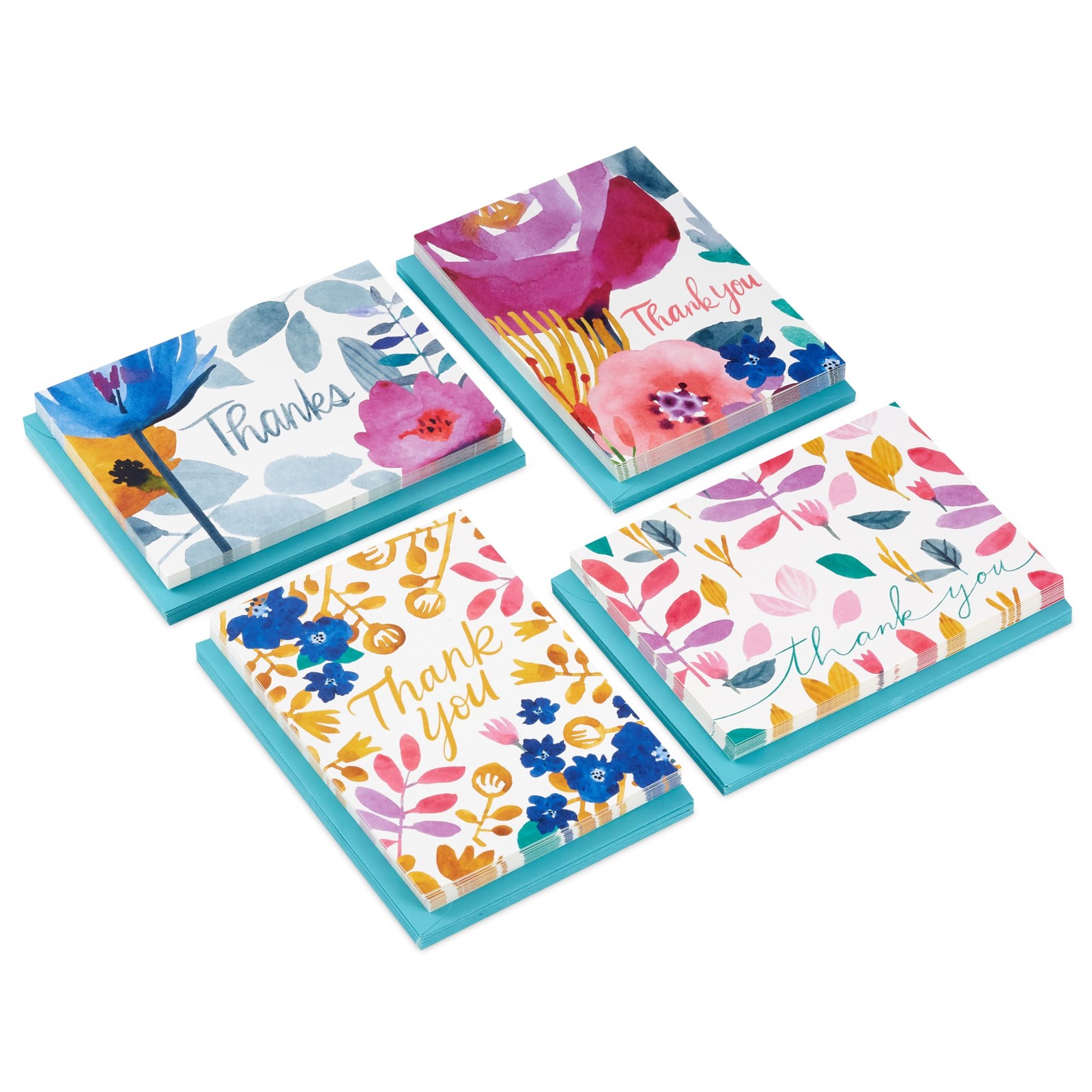 Hallmark Thank You Notes Assortment 4 inches x 5.5 inches, Watercolor Florals
