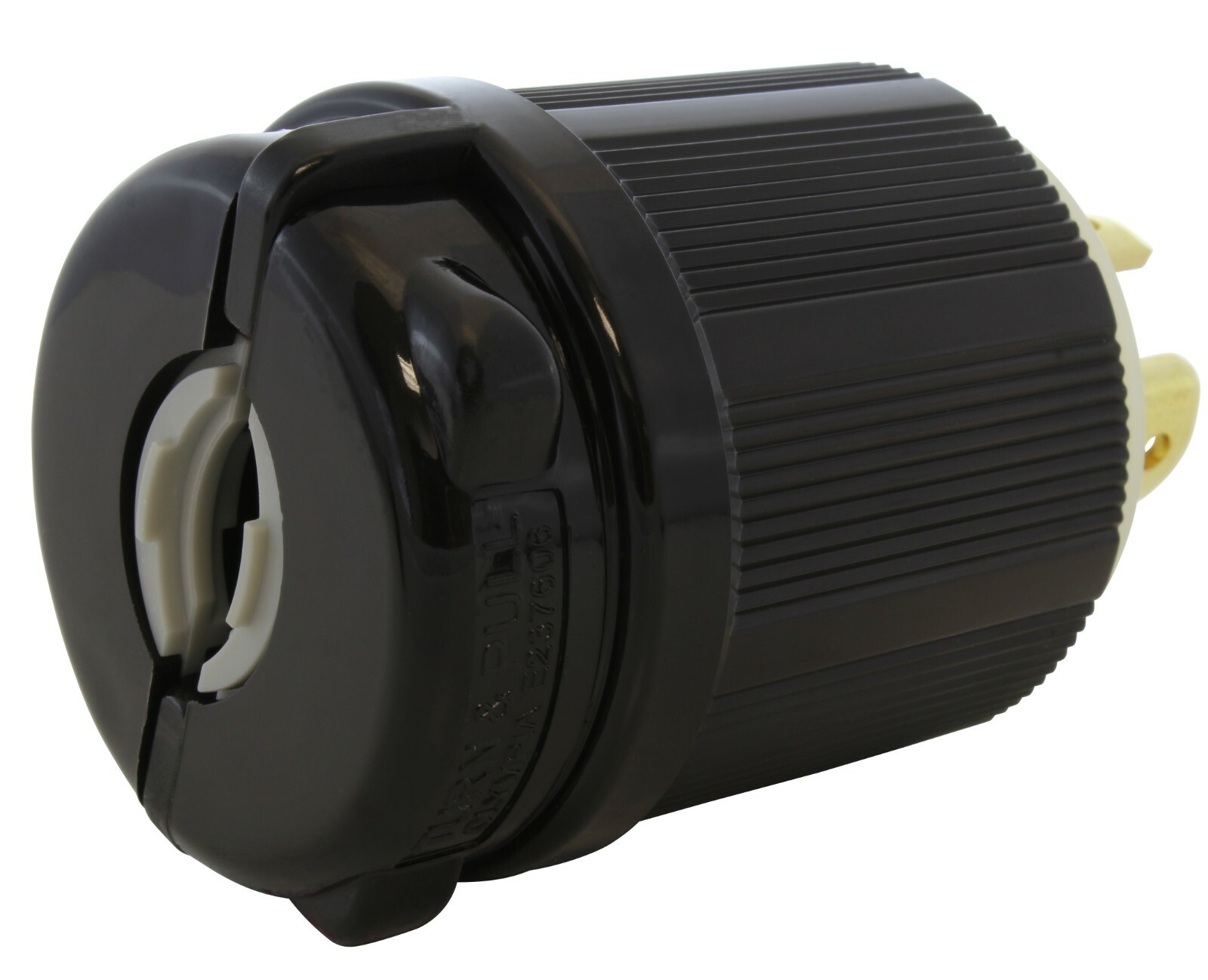 30A 480V NEMA L16-30P 4-Prong Locking Male Plug Assembly in Black by AC WORKS®