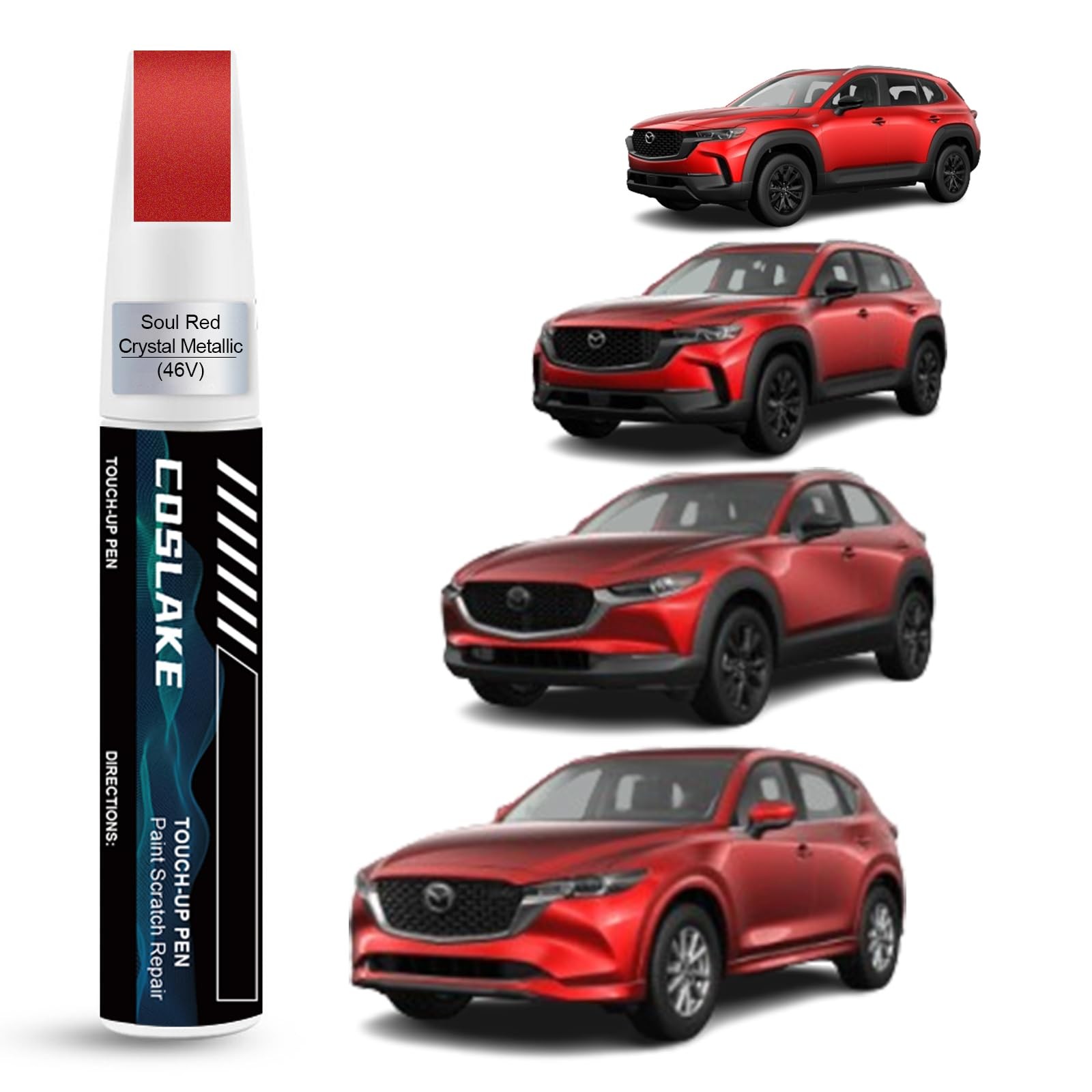 Car Touch Up Paint(Soul Red Crystal Metallic(46V)) for Mazda, Car Paint Scrat…