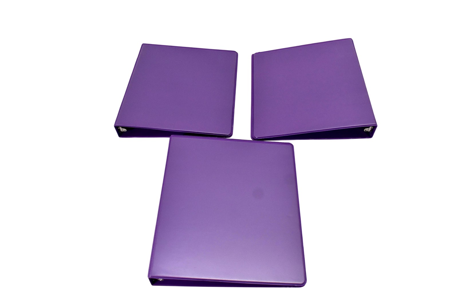 Lot Of 3 Purple 1in 3 Ring Daily Use Binder Vinyl Front Insert Pocket