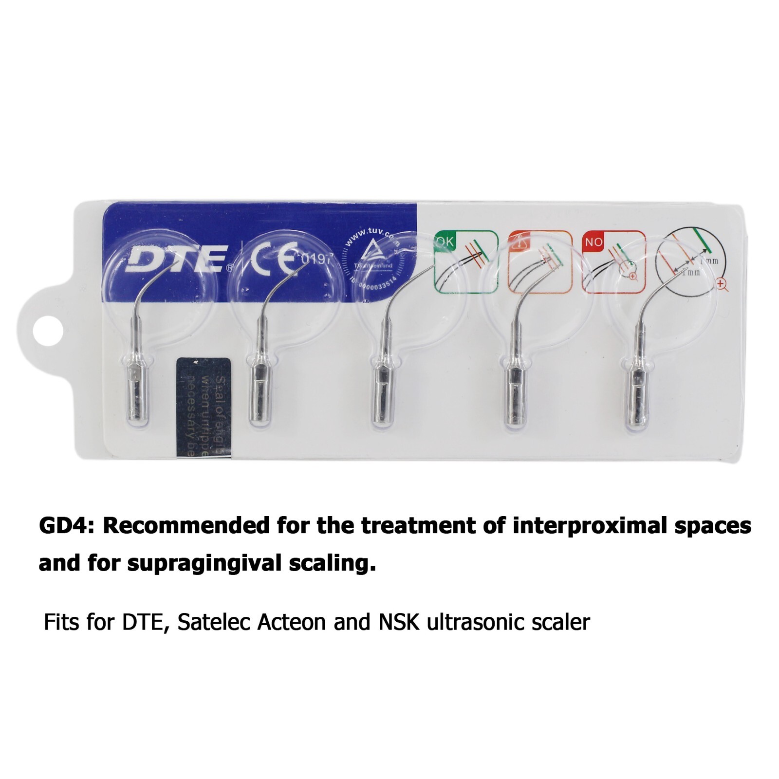 Woodpecker DTE HD-7L Handpiece Dental Ultrasonic Piezo Scaler Tips GD1 GD4 PD1
