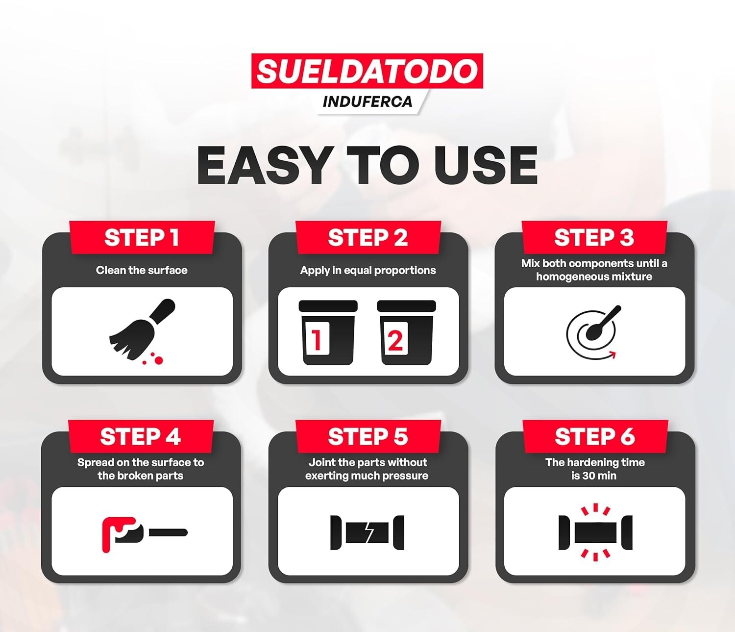 SUELDATODO BLACK EPOXY GLUE /SUPER STRONG /DRIES UNDERWATER FAST DRY 30min 2.8OZ