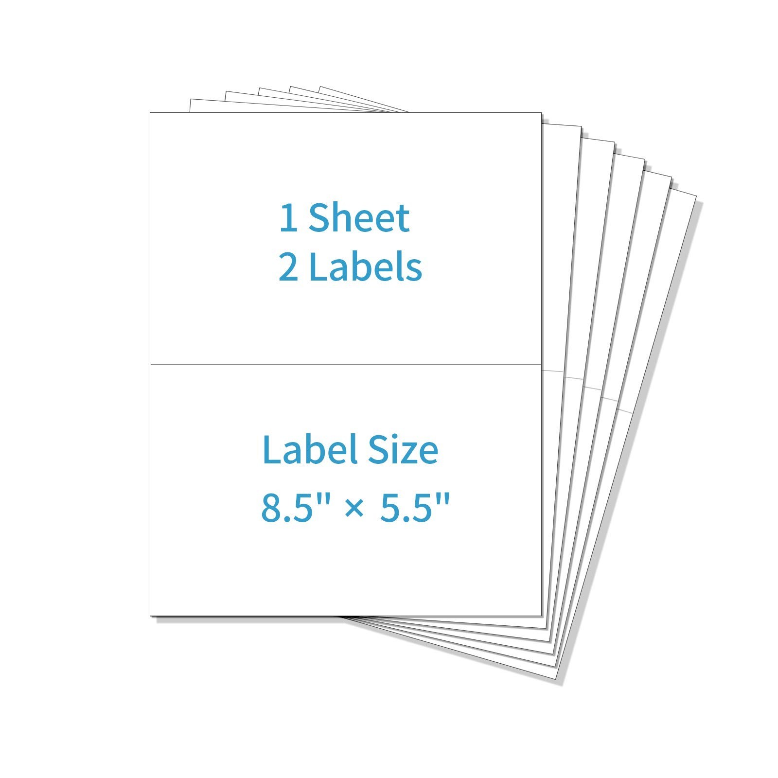 100 Shipping Labels Half Sheet Print Rounded Corners 5-1/2″ x 8-1/2″ Laser Ebay