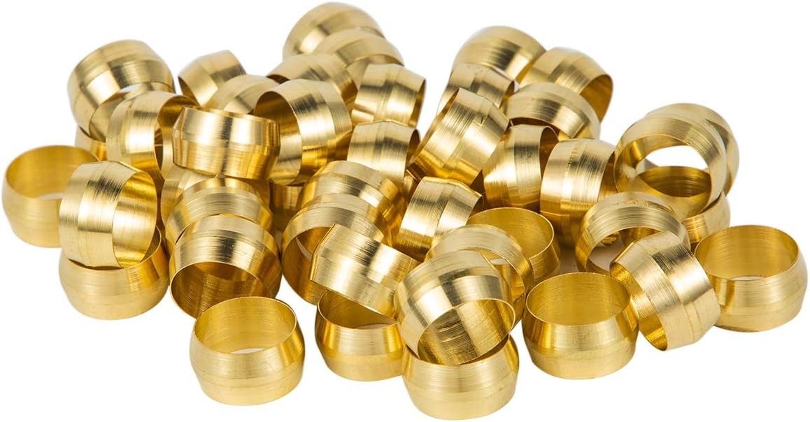 Compression Fittings Assortment kit-6 230PCS Sleeves Ferrules,Insert, Brass