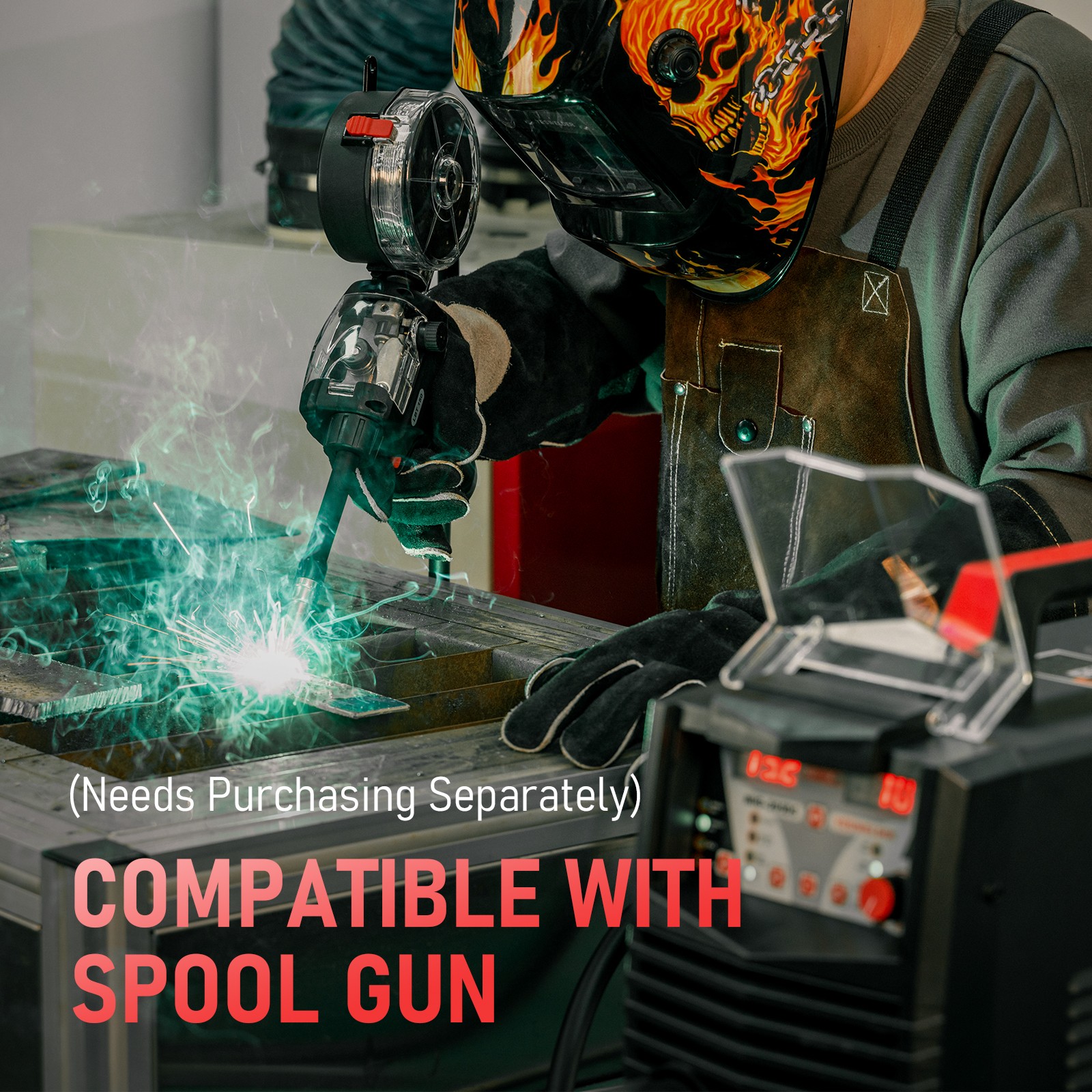 205A 5in1 MIG/Flux Core/TIG/Stick Welder 110V/220V Aluminum Welding LED Display
