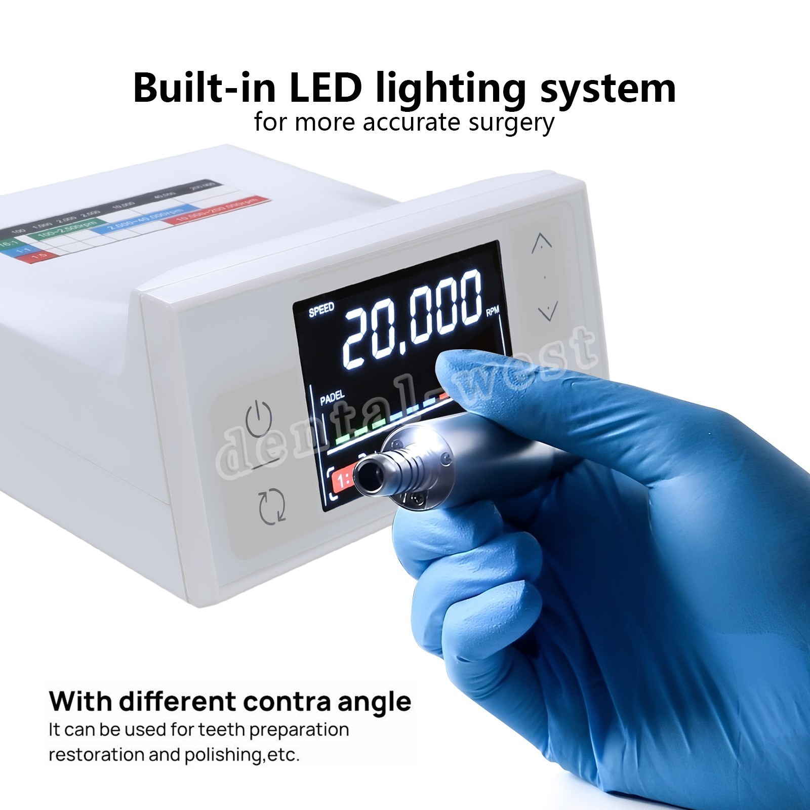 CICADA Dental LED Brushless Electric Mirco Motor LED Screen Touch Button