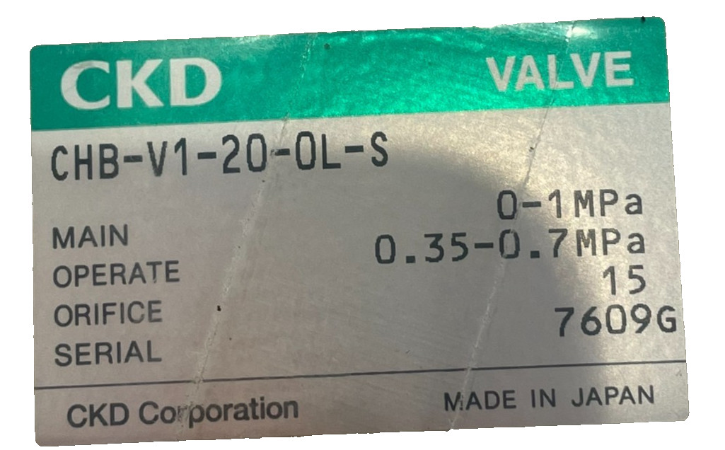 NEW CKD CHB-V1-20-0L-S BALL VALVE CHB-V1-20-0L-S-DC24V 4KB119-L CHBV1200LS