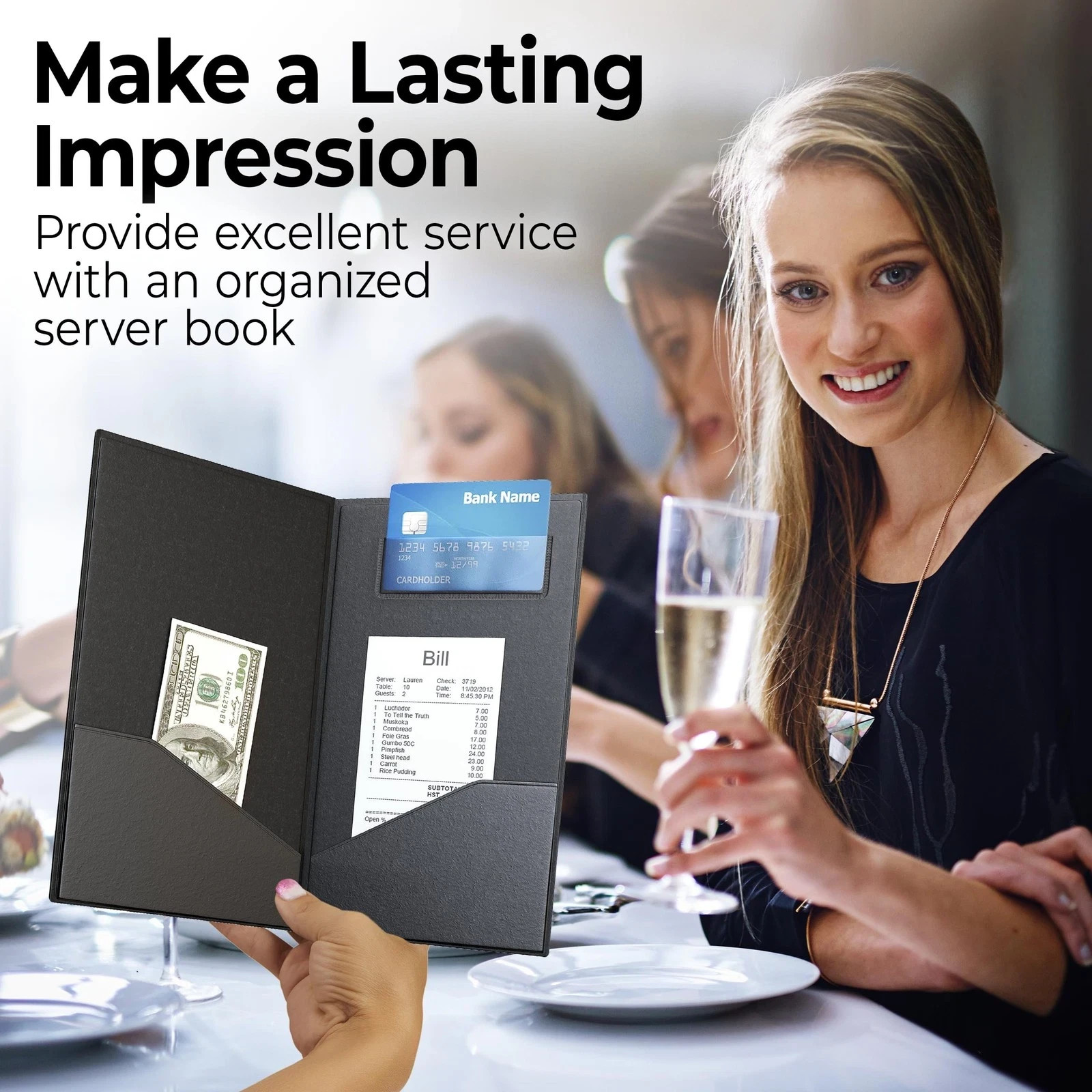 Check Presenters for Restaurants Bulk 40 Pack – 5.5 x 10 Inch Double Side Che…