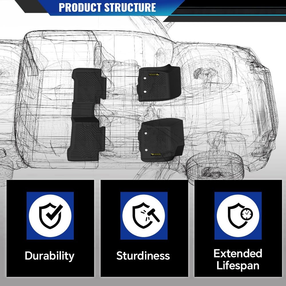TPE Floor Mats 4Runner 2013-2024 LX GX460 2014-2023 All Weather 3PCS