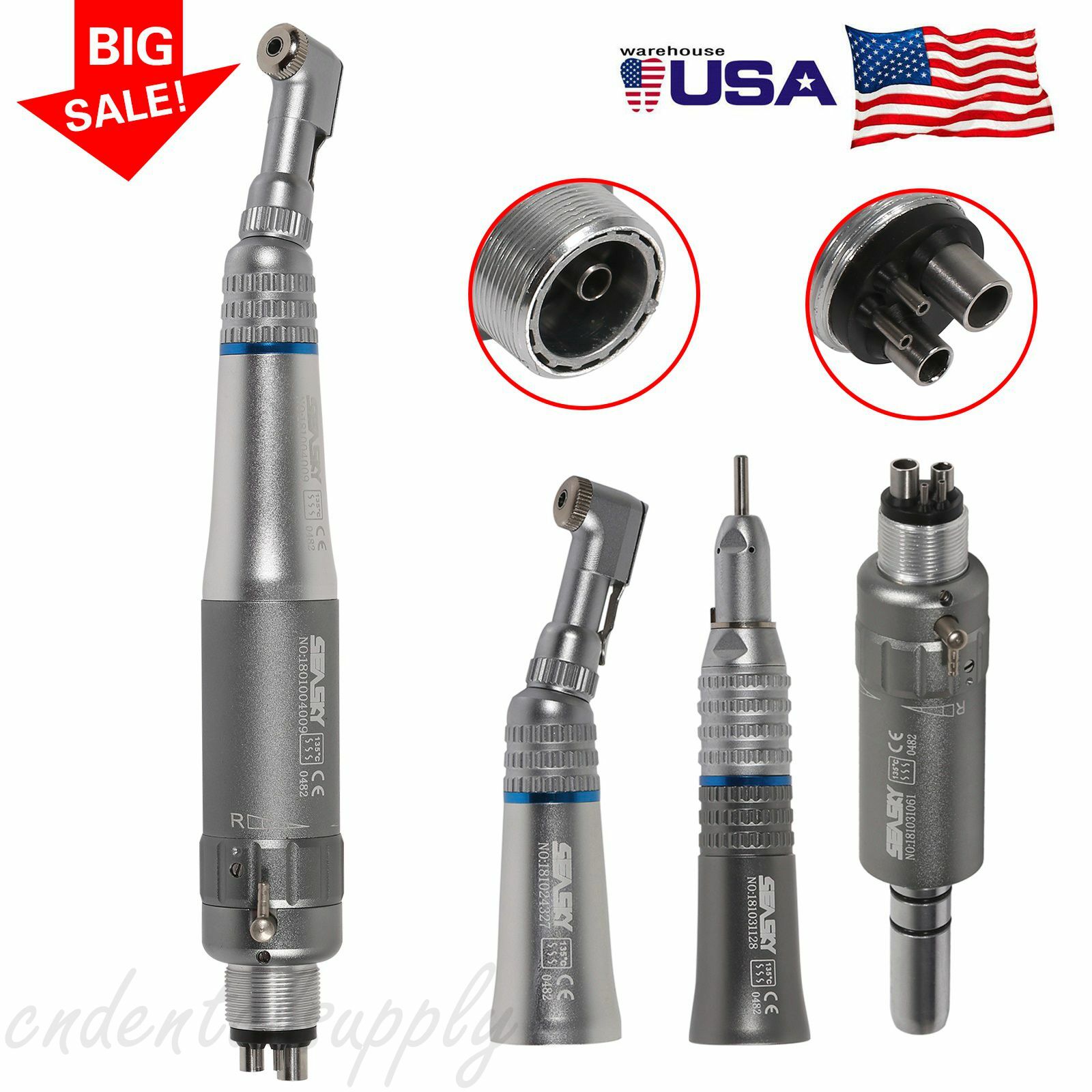 Dental Slow Speed Contra Angle Straight Handpiece Air Motor 2H/4H Micromotor imv