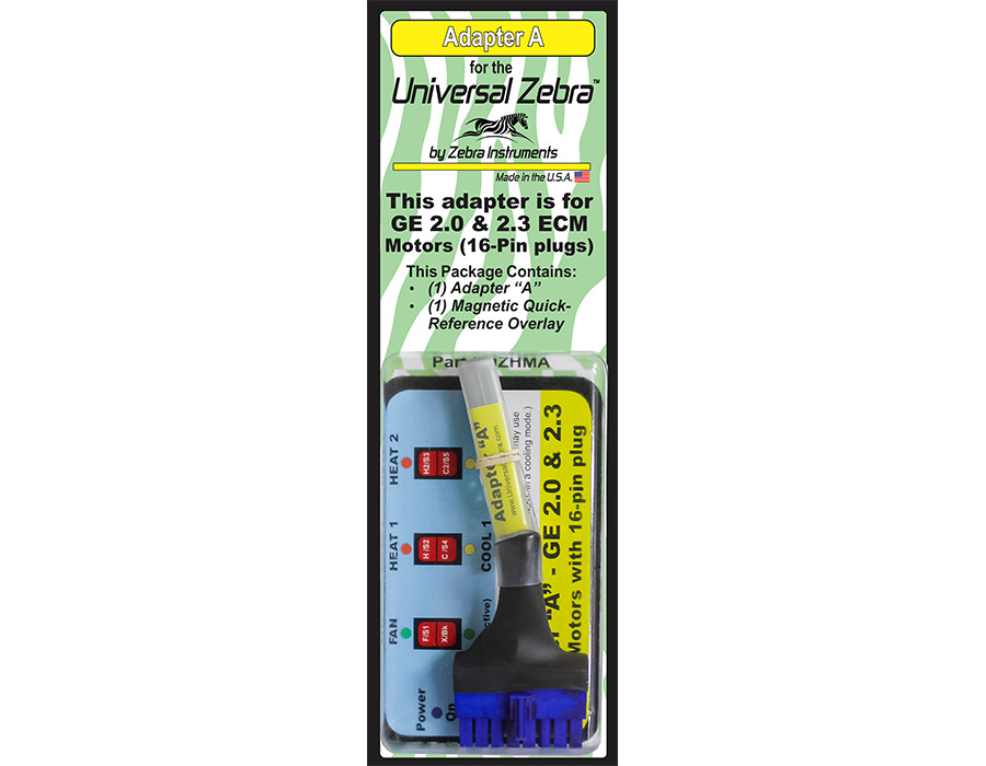 Universal Zebra UZ-1 Adapter A # UZHMA GE, Regal-Beloit, and GENTEQ & ECM Motors