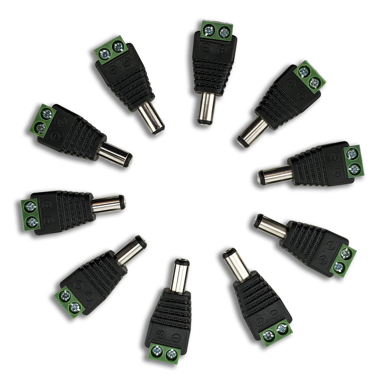 Pack of 10 Male/Female 12V DC Power Connectors 5.5mm Jack by SatelliteSale