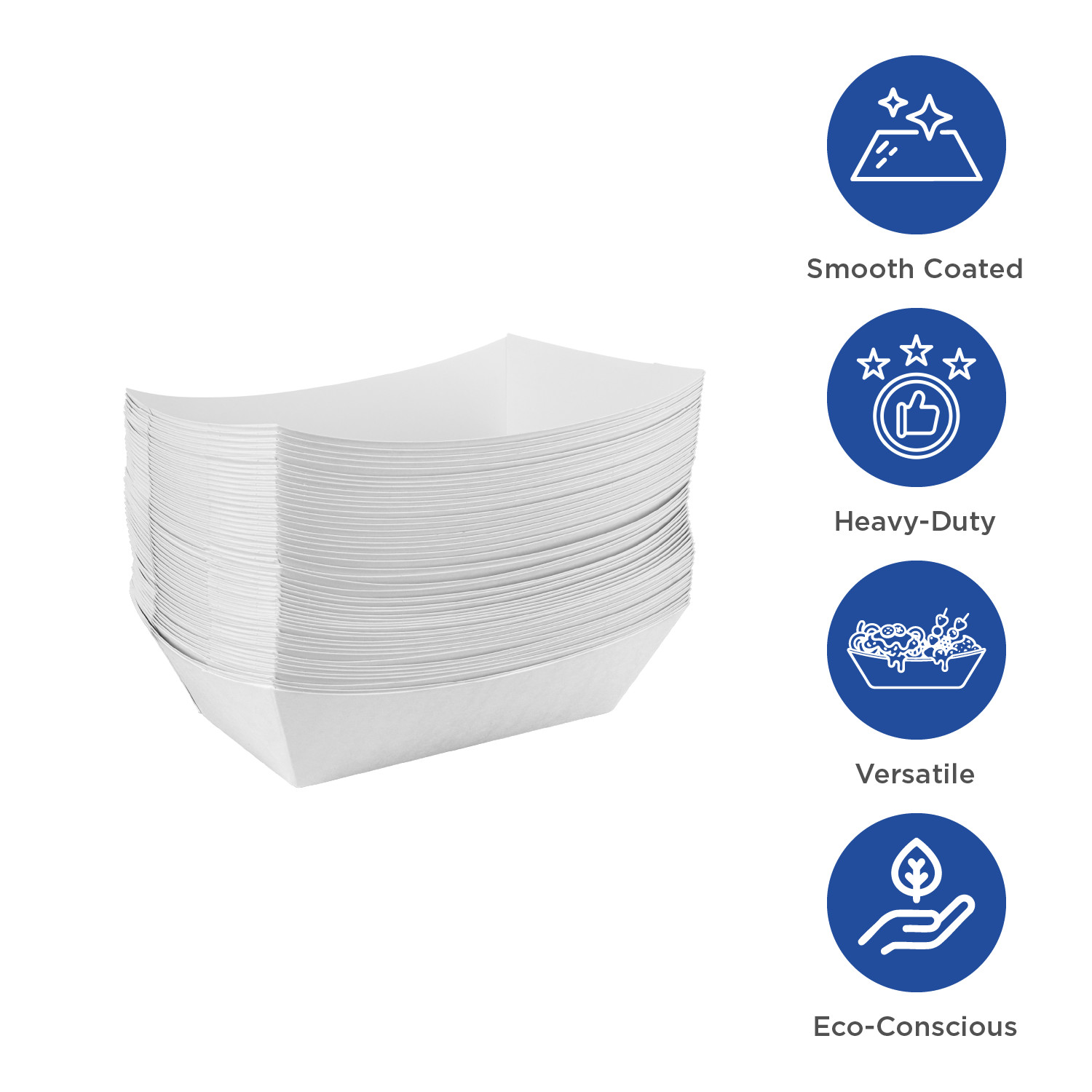 Karat Food Tray (White) – 2.0 lb/Paper Food Tray/Boat Tray for Snack