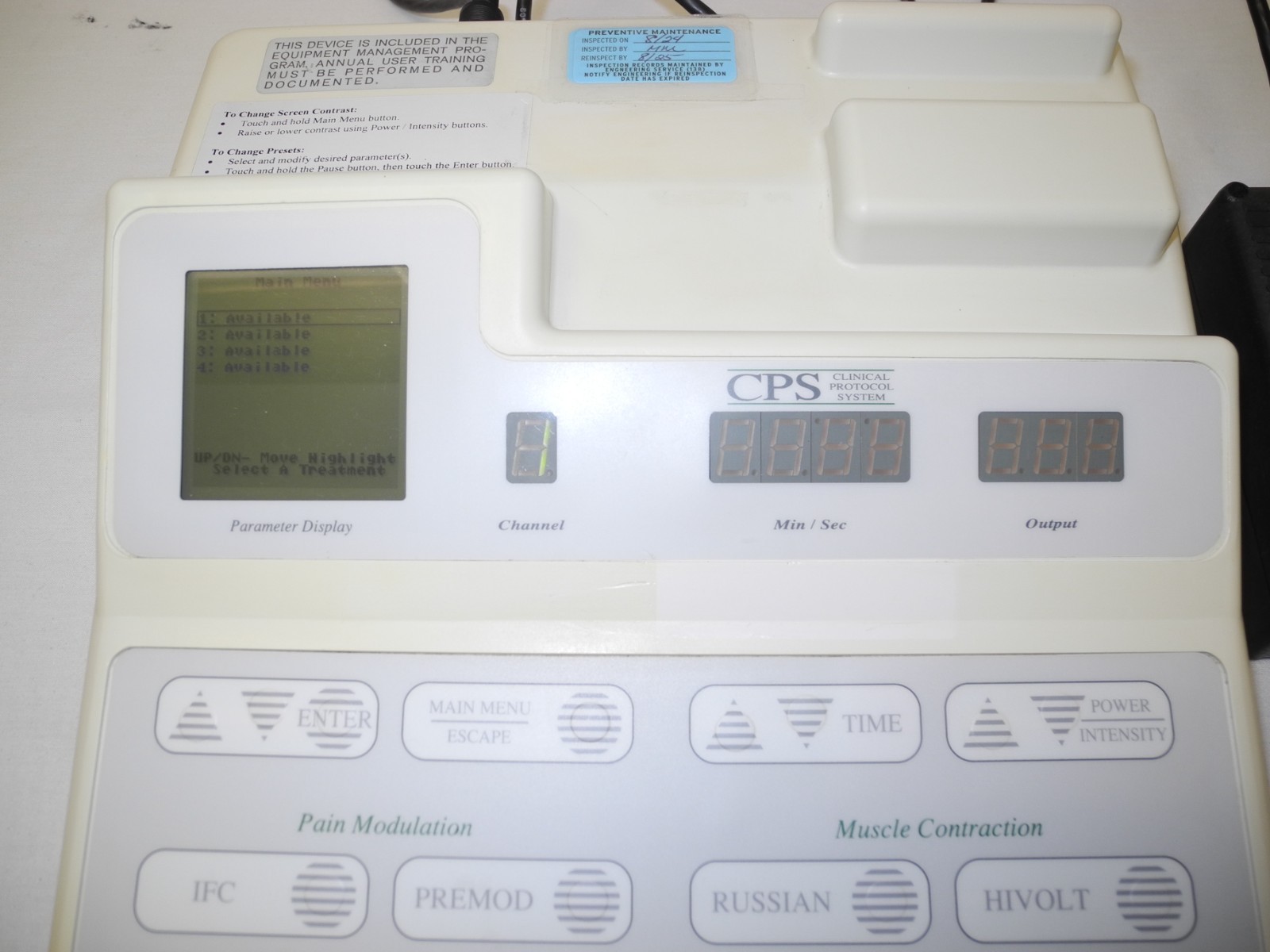 CHATTANOOGA FORTE 400 STIM THERAPY UNIT W/ AC POWER ADAPTER