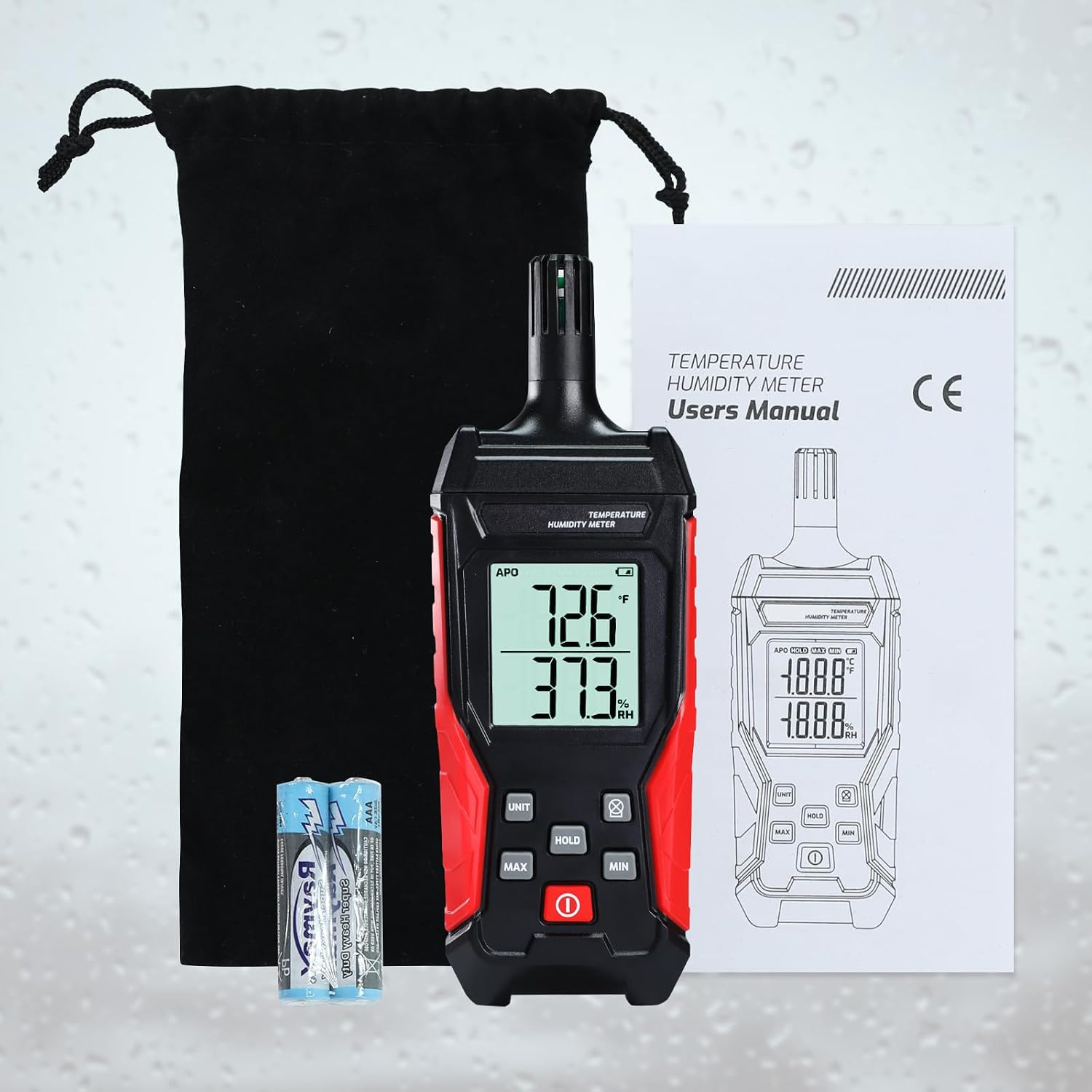 Humidity Temperature Meter, High Precision Digital Psychrometer HVAC