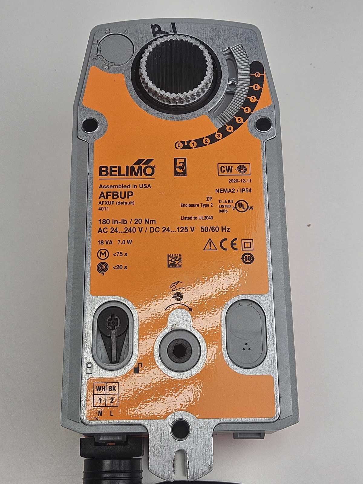 NEW Belimo AFBUP Damper Actuator 24-240V 180 in-lb HVAC Control Motor & Bracket