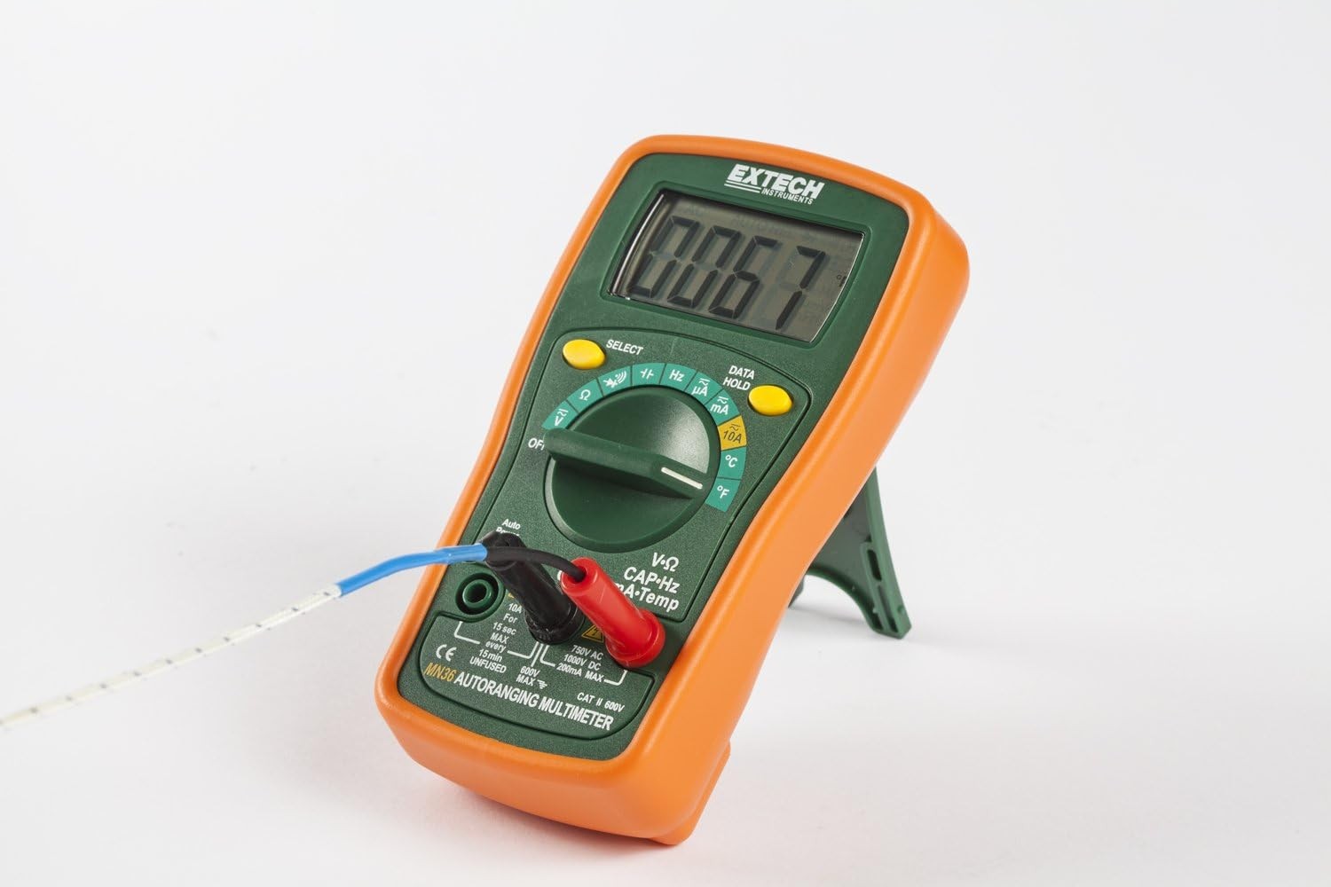 Extech MN36 MiniTec Autoranging Digital Mini Multimeter – 600 V AC/DC, 10 A