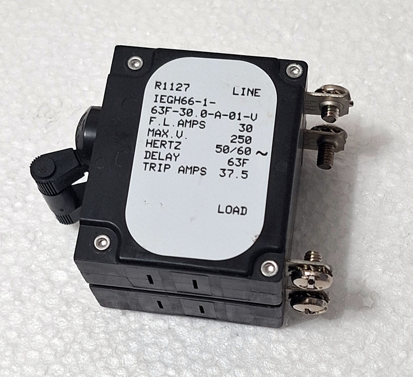 AIRPAX R1127 IEGH66-1-63F-30.0-A-01-V 30A 250V CIRCUIT BREAKER