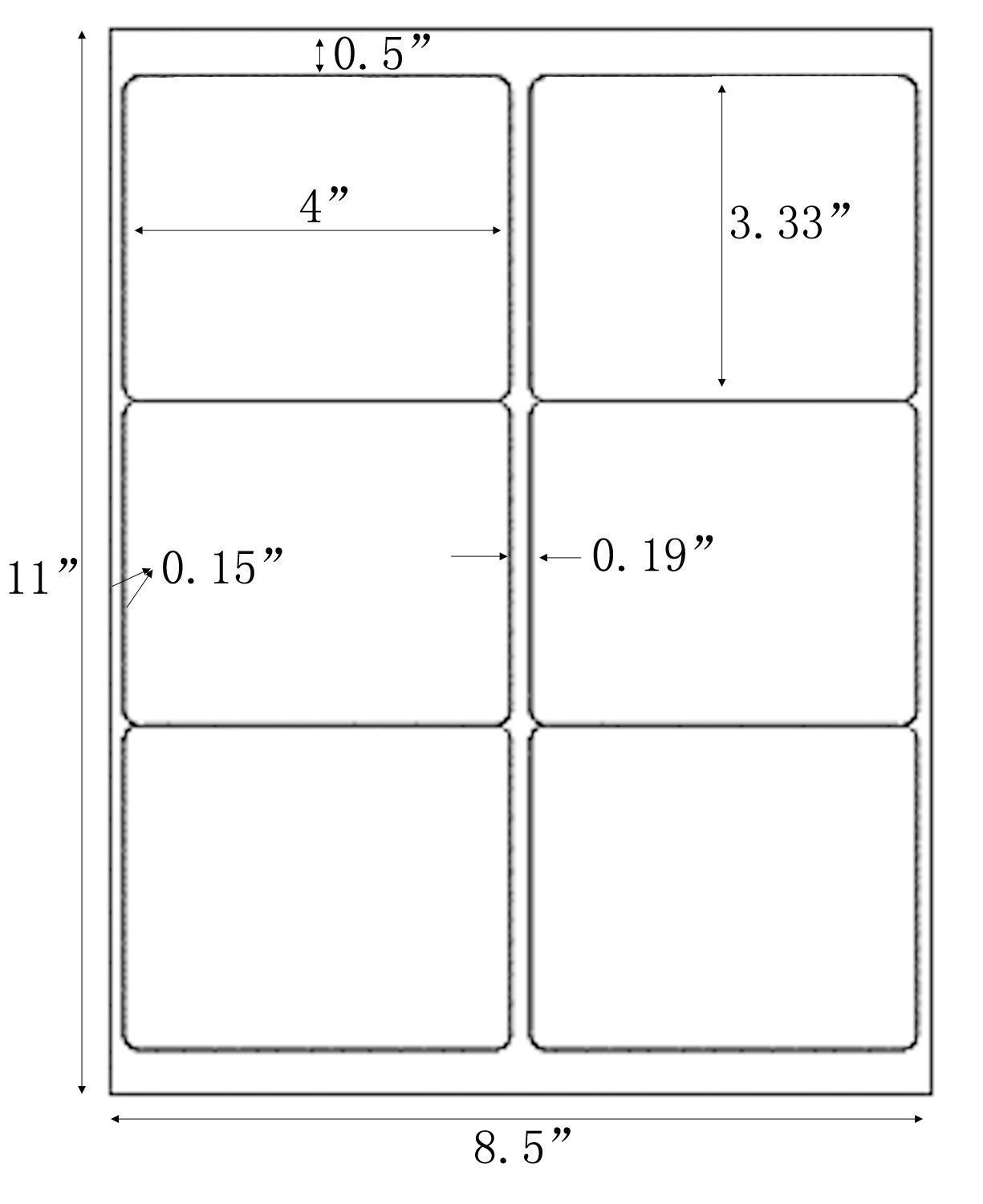 6 Label Per Sheet 4″ x 3.3″ Premium Address Shipping Labels Self Adhesive InkJet