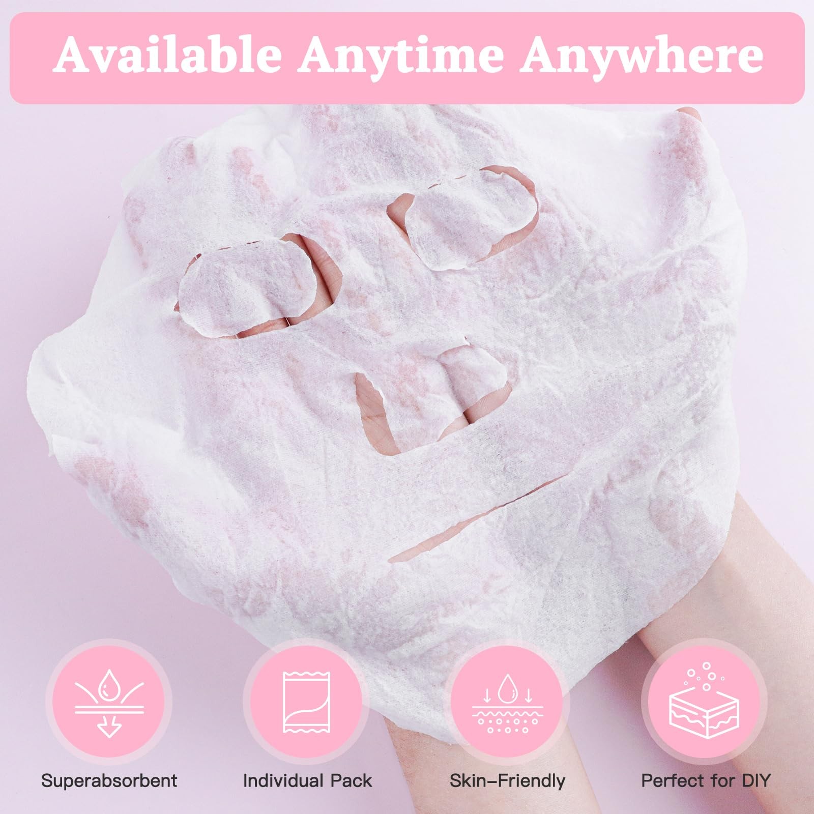 Khrgovd 100PCS Compressed Cotton Facial Mask 1 Count (Pack of 100), White