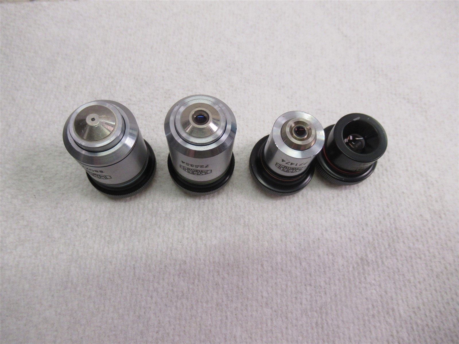 Vintage Olympus Microscope Objective Lens Lot 4x 10x 40x 100x Oil Japan RMS CH