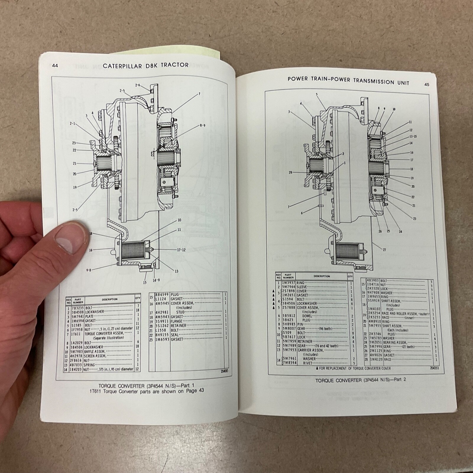 CAT Caterpillar D8 D8K PARTS MANUAL BOOK CATALOG TRACTOR BULLDOZER sn 77V1 & UP