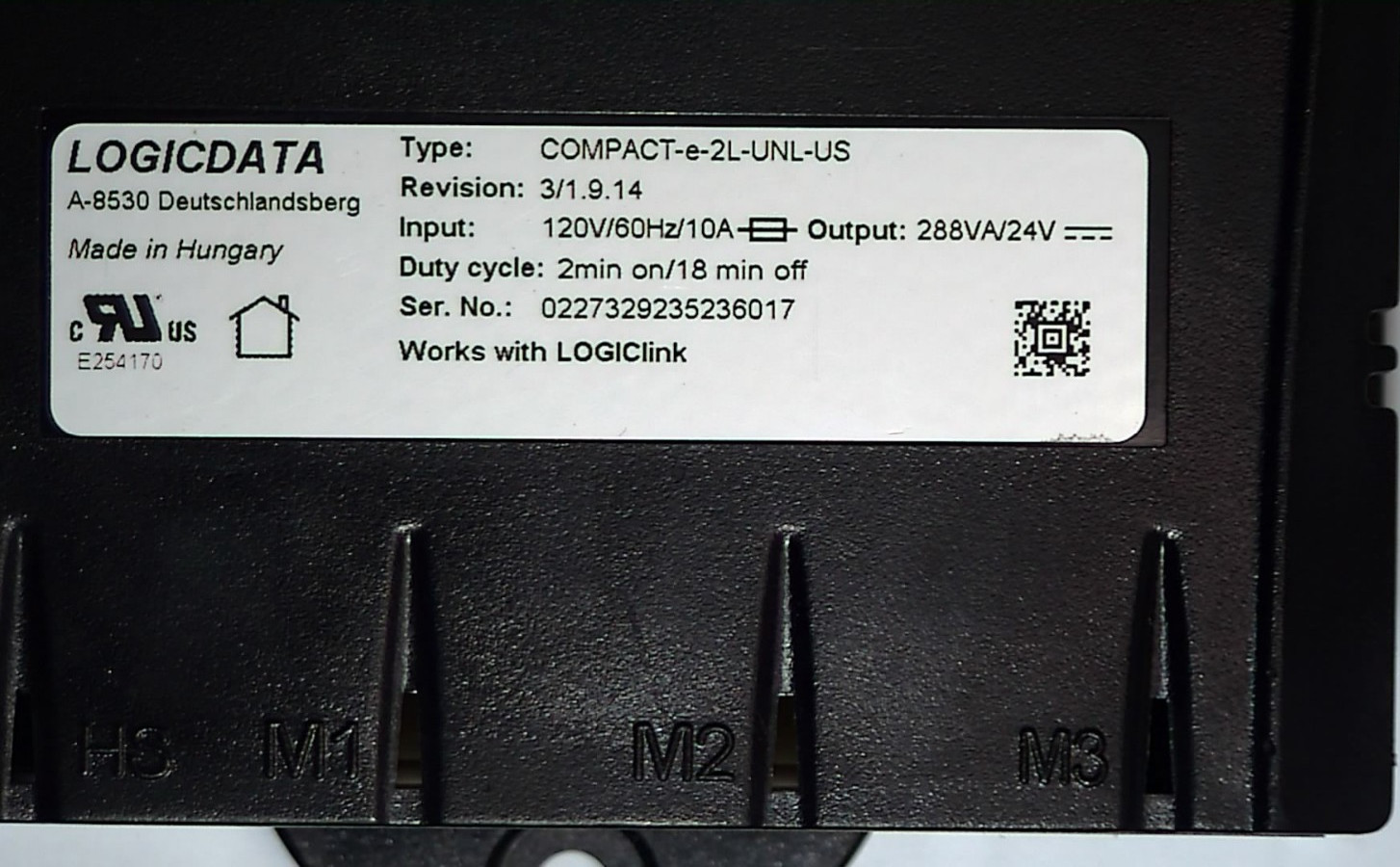 LOGICDATA COMPACT-e-2L-UNL-US Control Unit For Height-Adjustable Desk, 120VAC