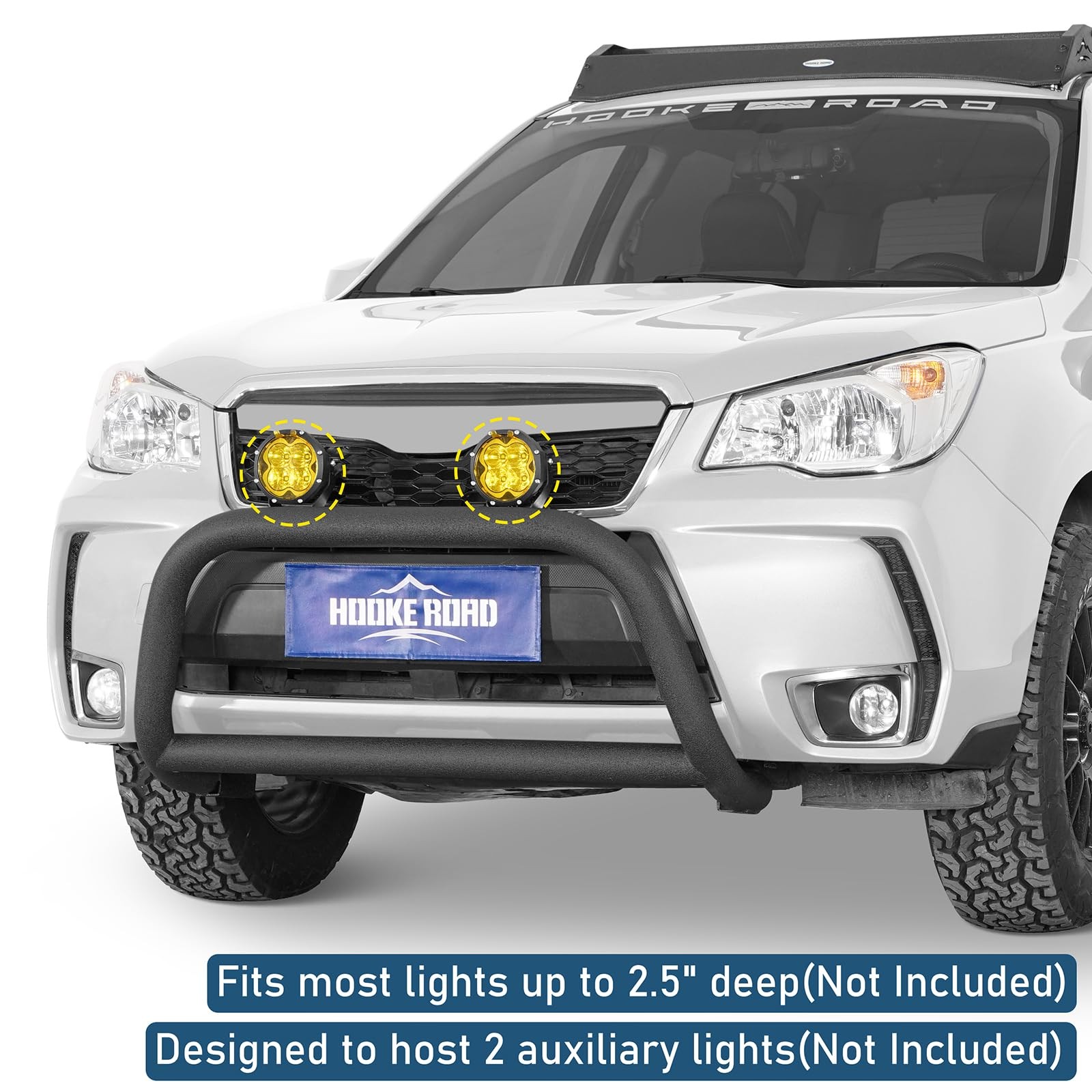 Subaru Forester 2014-2018 Front Bumper Bull Bar Off-Road Steel with Light Tabs