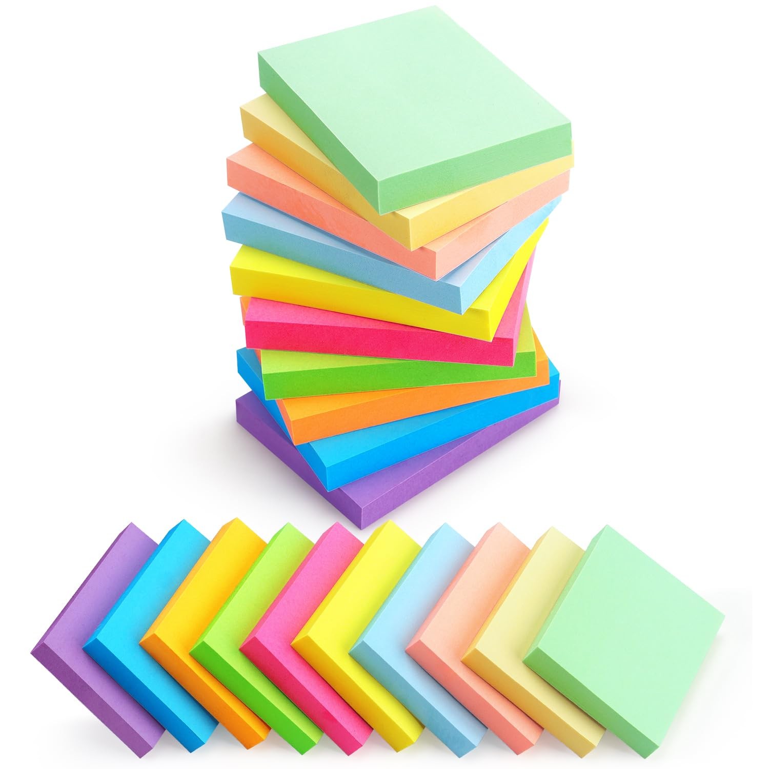 20 Pads Post It Notes 10 Colors 1.5 x 2 Inches Small Post It Notes 100 Sheets