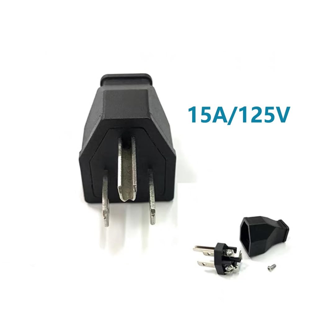 Extension Cord Ends 125V 15A 2Pole 3Wire Male Straight Blade Plug Replacement