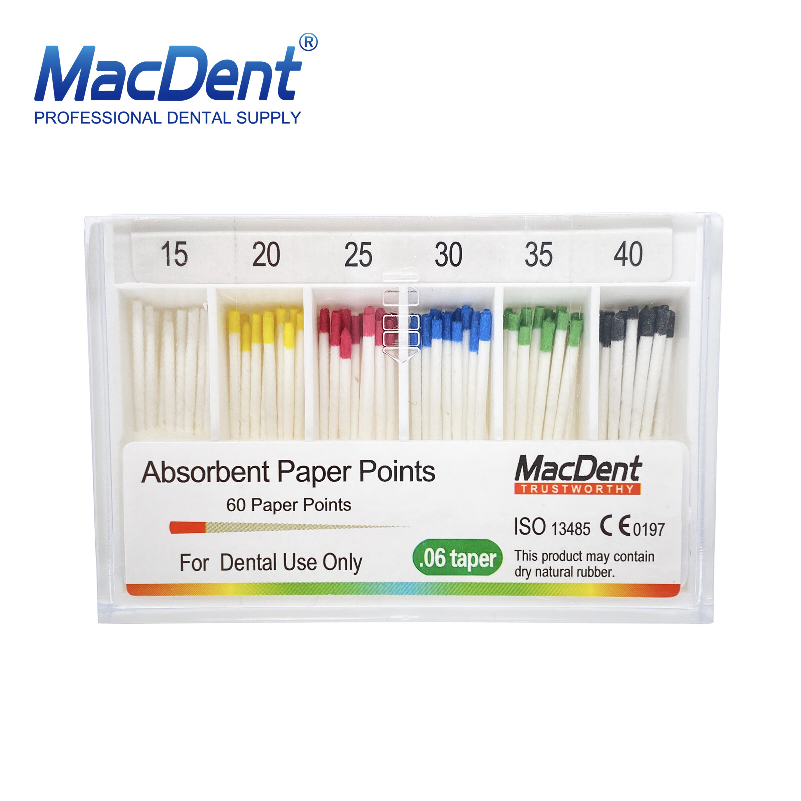MacDent Dental Endodontic Gutta Perch & Absorbent Paper Points Taper .02/04/06
