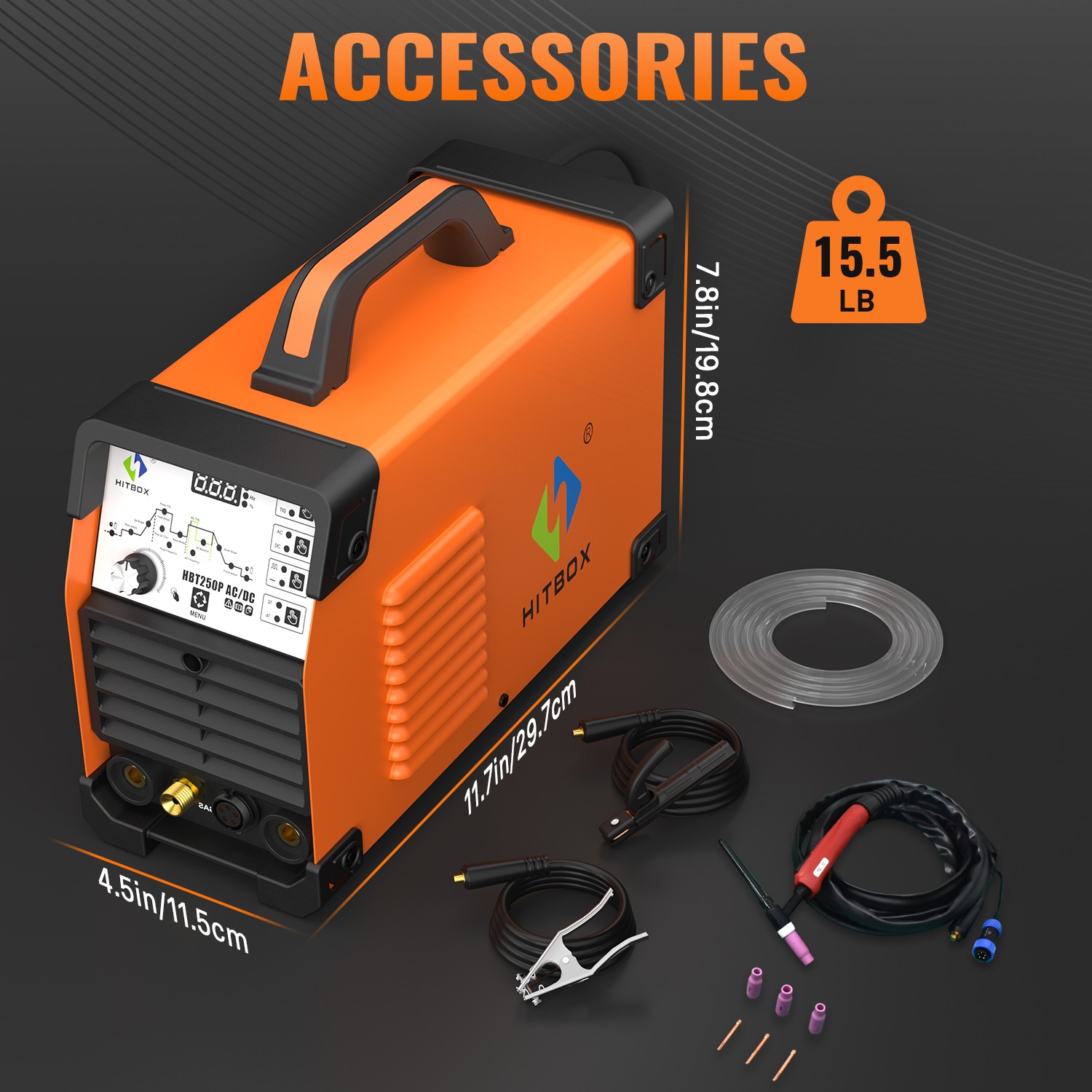 5 in1 220V 200Amp AC/DC HF Pulse TIG Stick Welder 2T/4T Aluminum Welding Machine