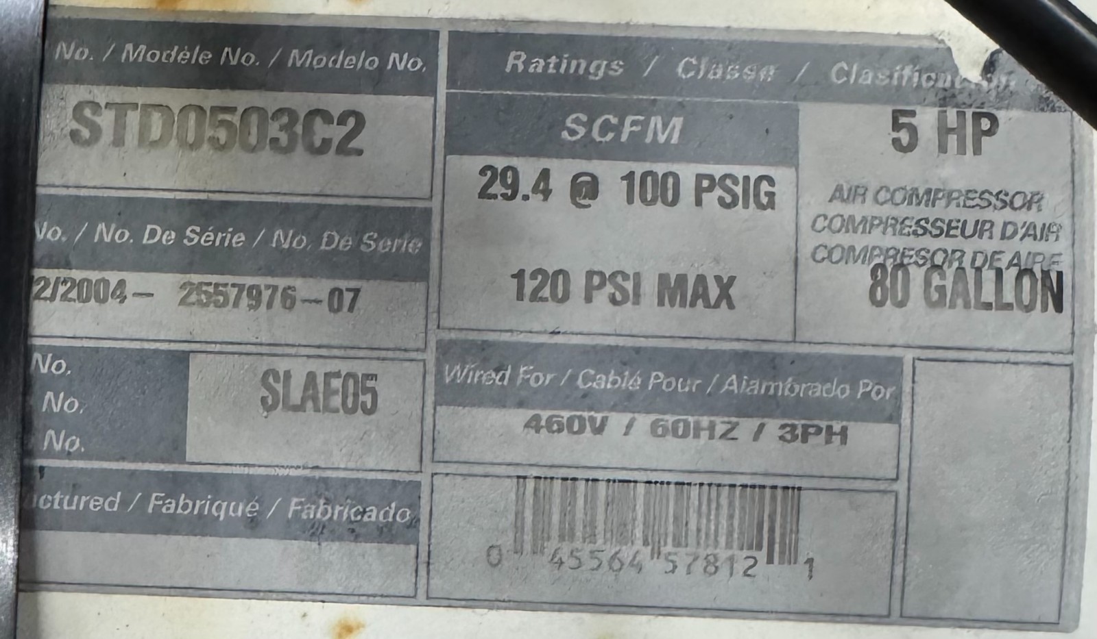 Used Powerex STD0503 Duplex 5hp Oil Free Scroll Air Compressor