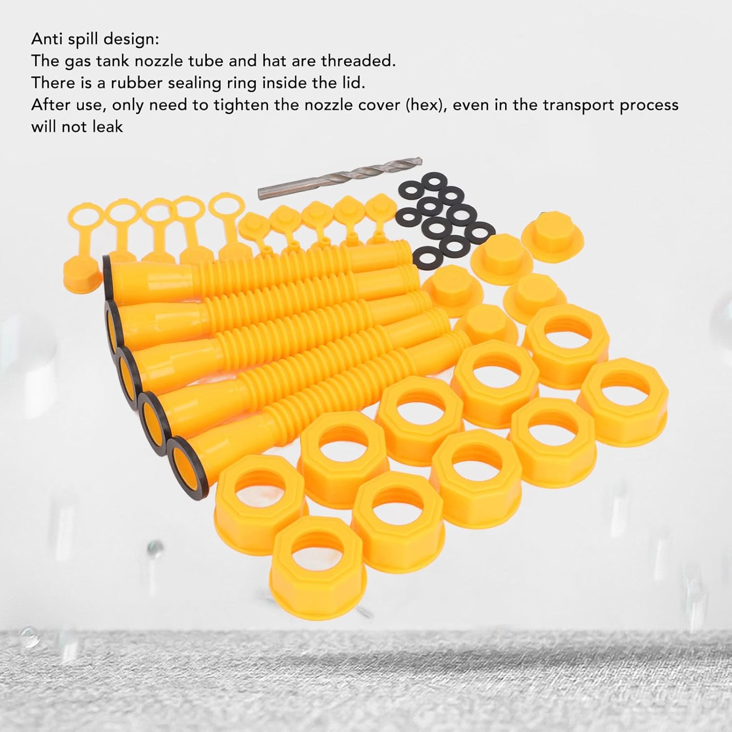 5x Gas Can Spout Nozzle Vent Kit Replacement For Old Style Caps Plastic Gas Cans