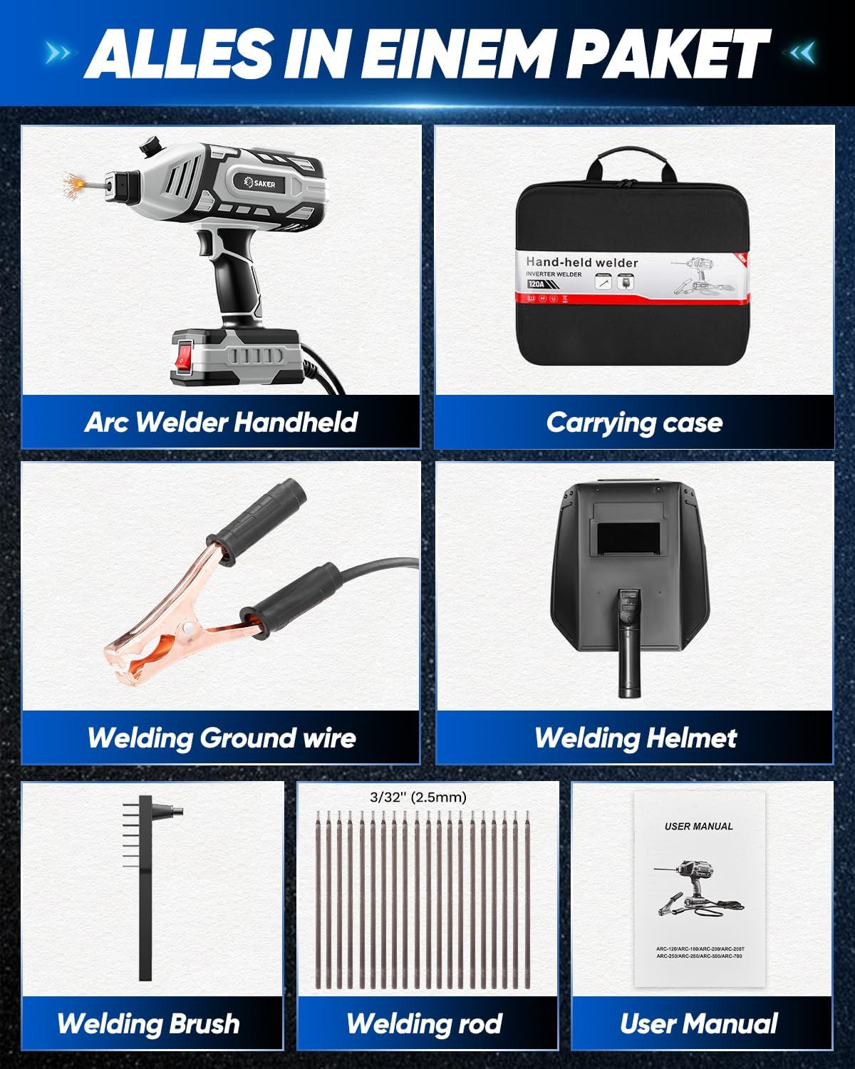 Portable Electric Welding Machine,110V Portable Welder Handheld with IGBT Invert