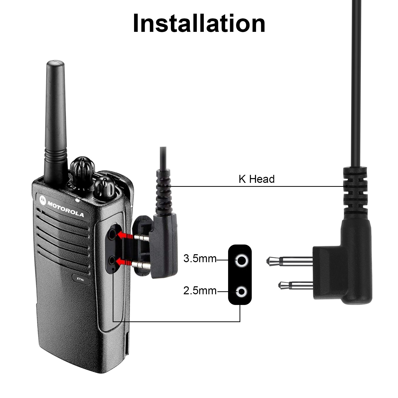 PTT Mic Swivel Earpiece for Motorola Radio Walkie Talkies CLS1410 CP200 CLS1110