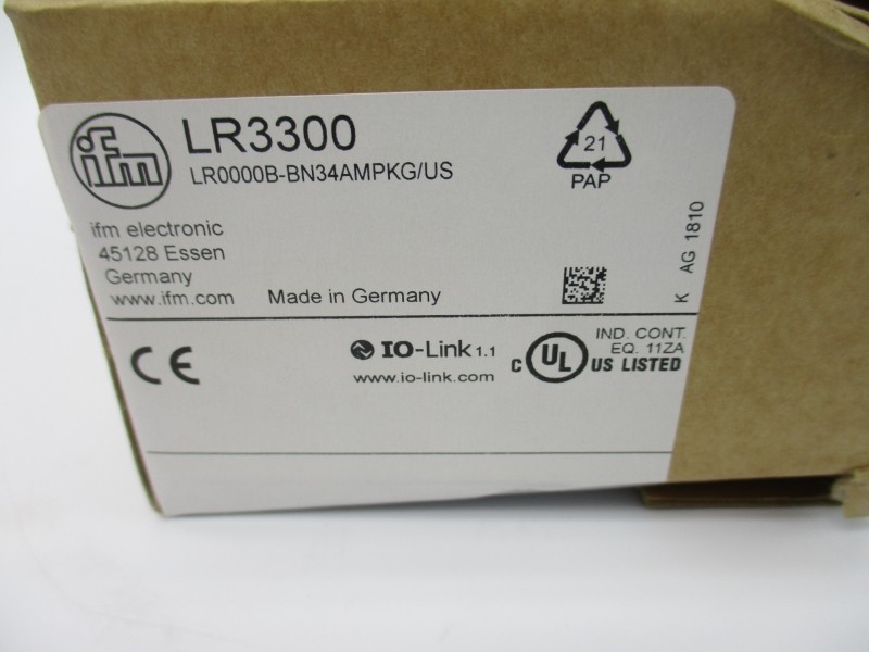 IFM EFECTOR LR0000B-BN34AMPKG/US LR3300 18-30VDC NSMP