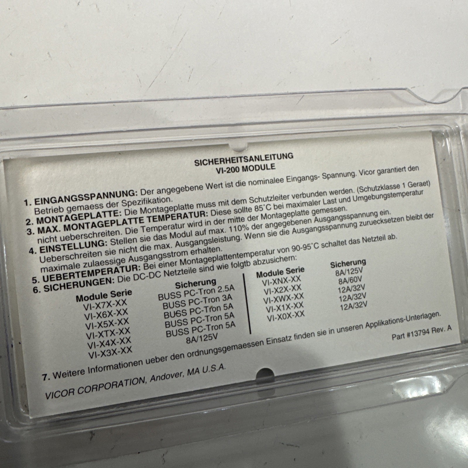 VICOR VI-B63-EU-03 Power Module Supply 200W max LOT OF 4