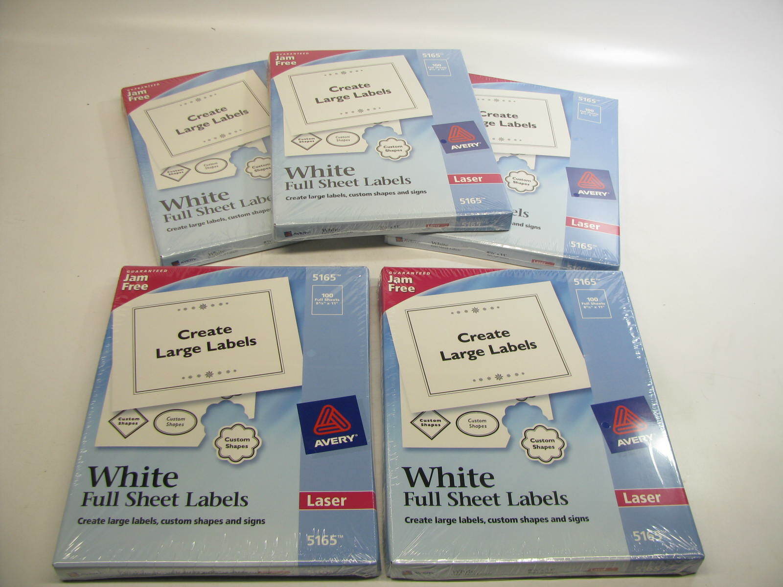 (500) SHEETS Avery 5165 Permanent Full-Sheet Labels, Laser, 8 1/2″ X 11″, White