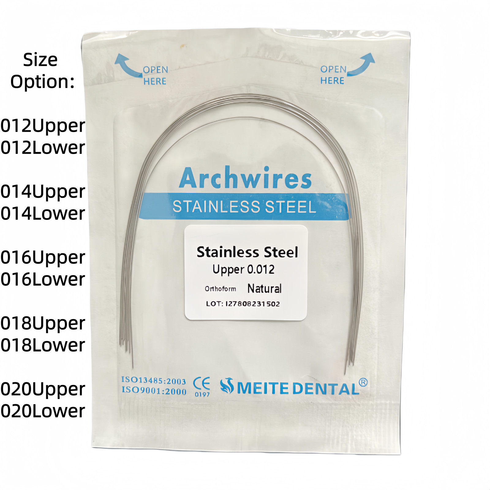 Dental Ortho Arch Wire NiTi Stainless Steel Ovoid/Natural Round Rectangular Wire