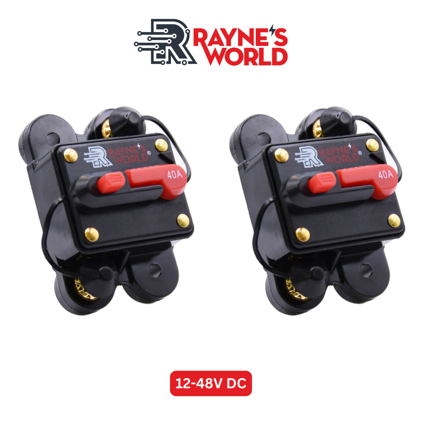 2 PACK 40 Amp Waterproof Circuit Breaker Auto/Marine/Solar 12-48V DC