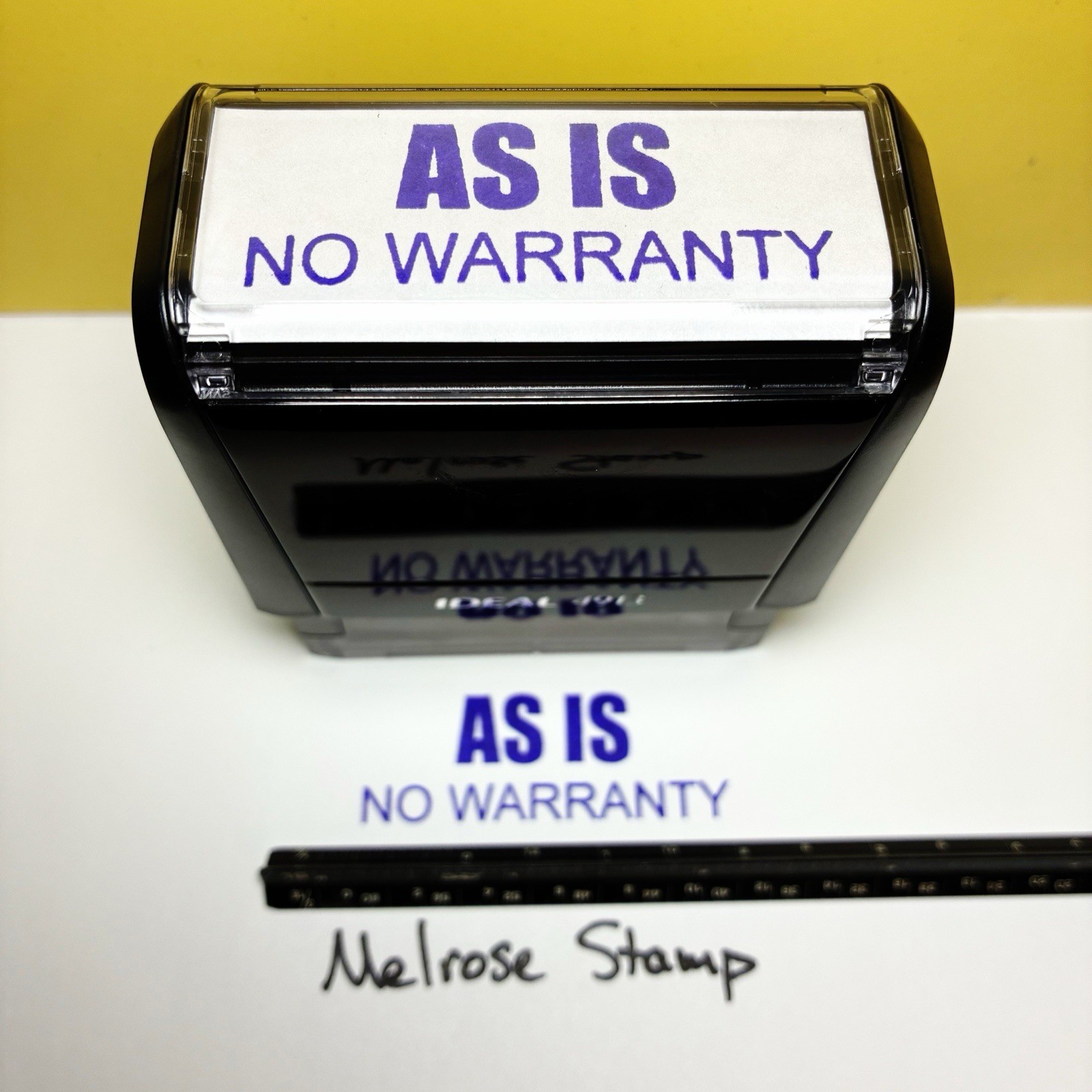 As Is No Warranty Rubber Stamp Purple Ink Self Inking Ideal 4913